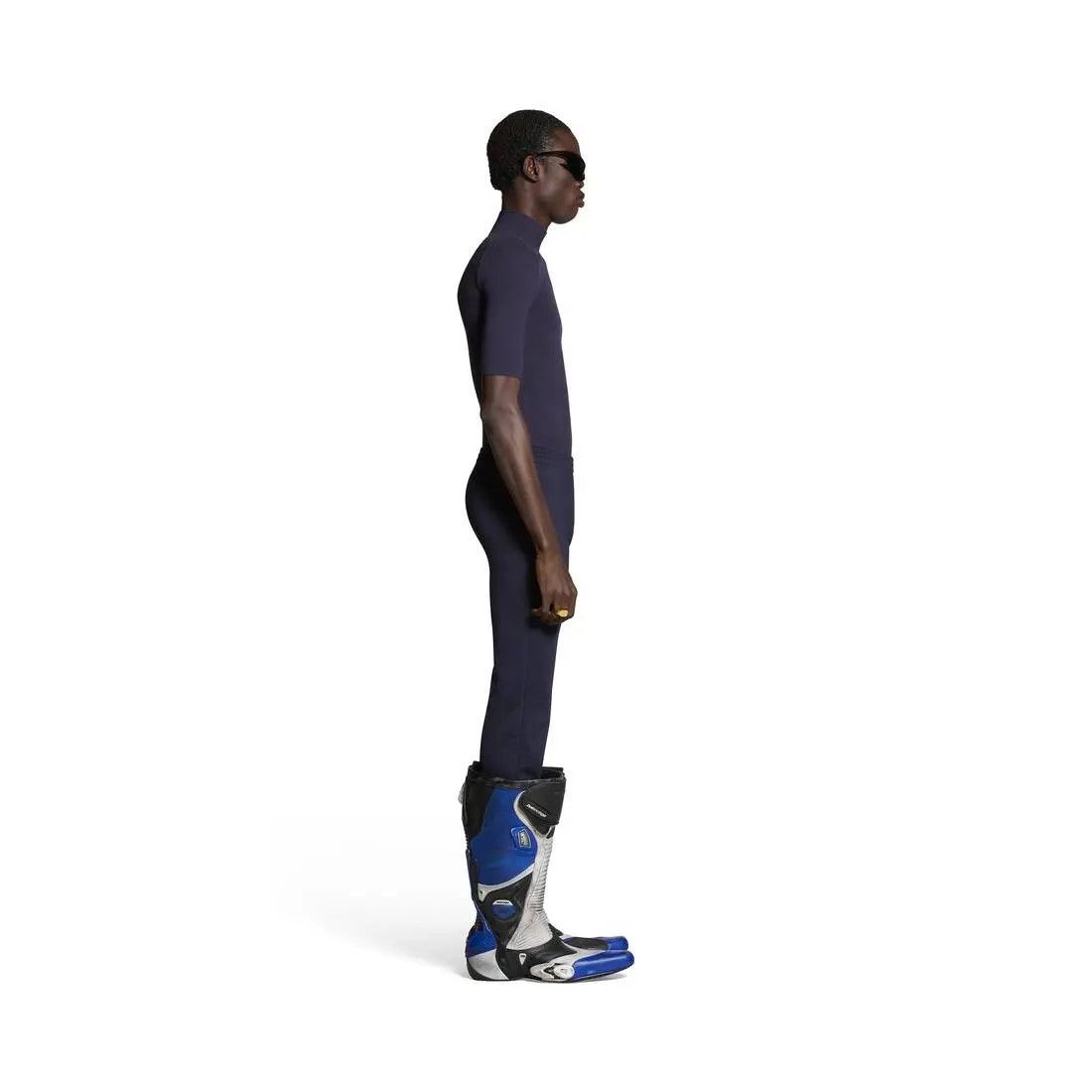 Balenciaga o1mt1gz1124 Low-Waist Fitted Pants in Navy Blue Size US 32 / EU 48 - 3 Thumbnail