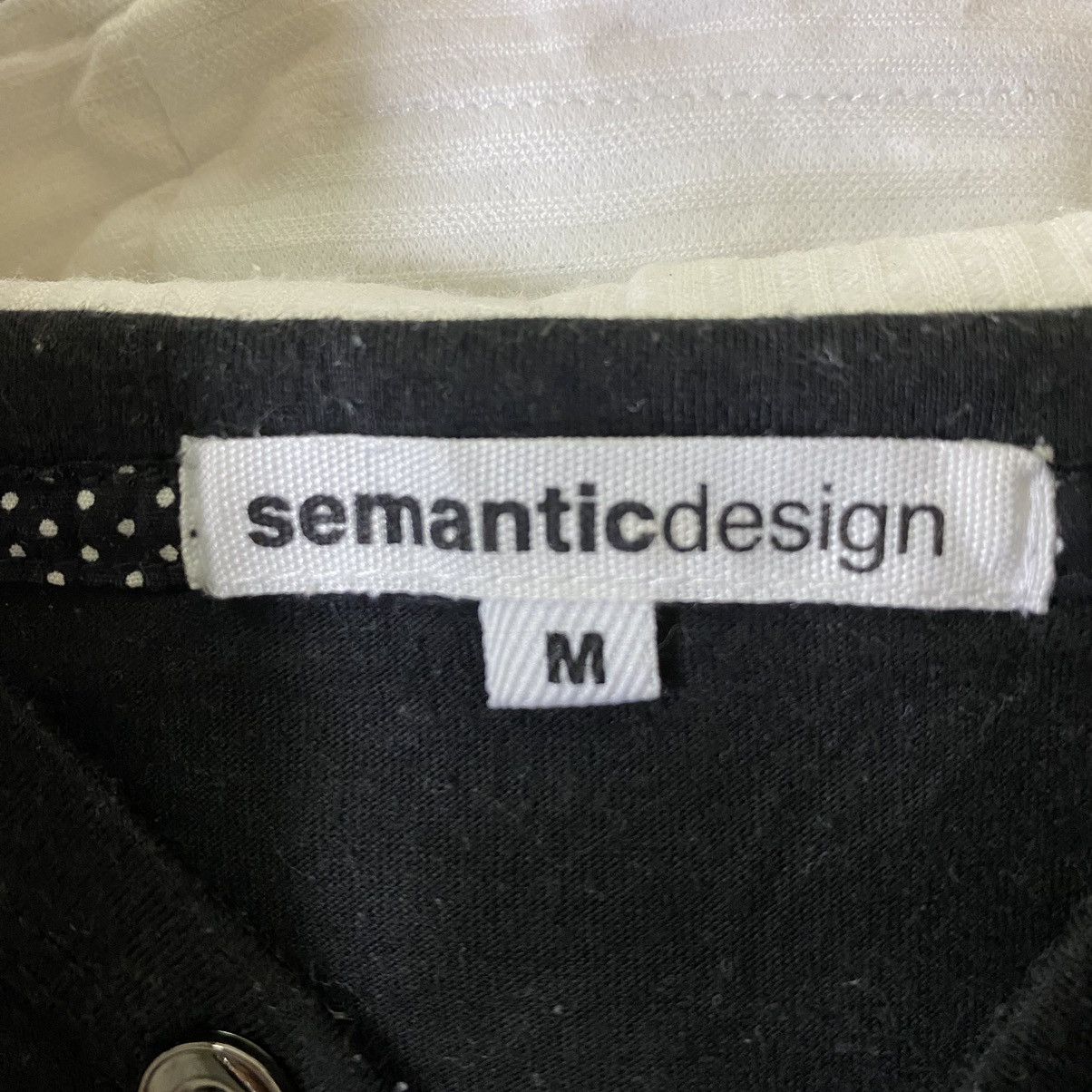 If Six Was Nine × Japanese Brand × semanticdesign Semantic Design Half Zipper Double Chest With Hoodie L/S Tee Size US M / EU 48-50 / 2 - 3 Thumbnail