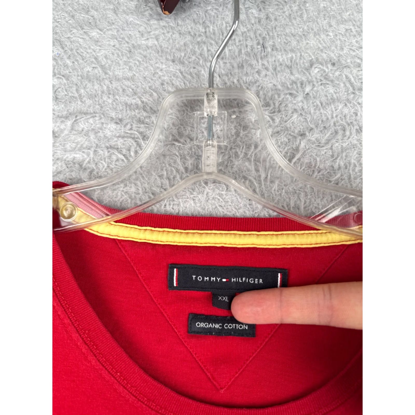 Tommy Hilfiger Tommy Hilfiger Women's T-Shirt 2XL Red Short Sleeve Crew Neck Cotton Logo Basic All Seasons Size XXL / US 16-18 / IT 52-54 - 7 Thumbnail