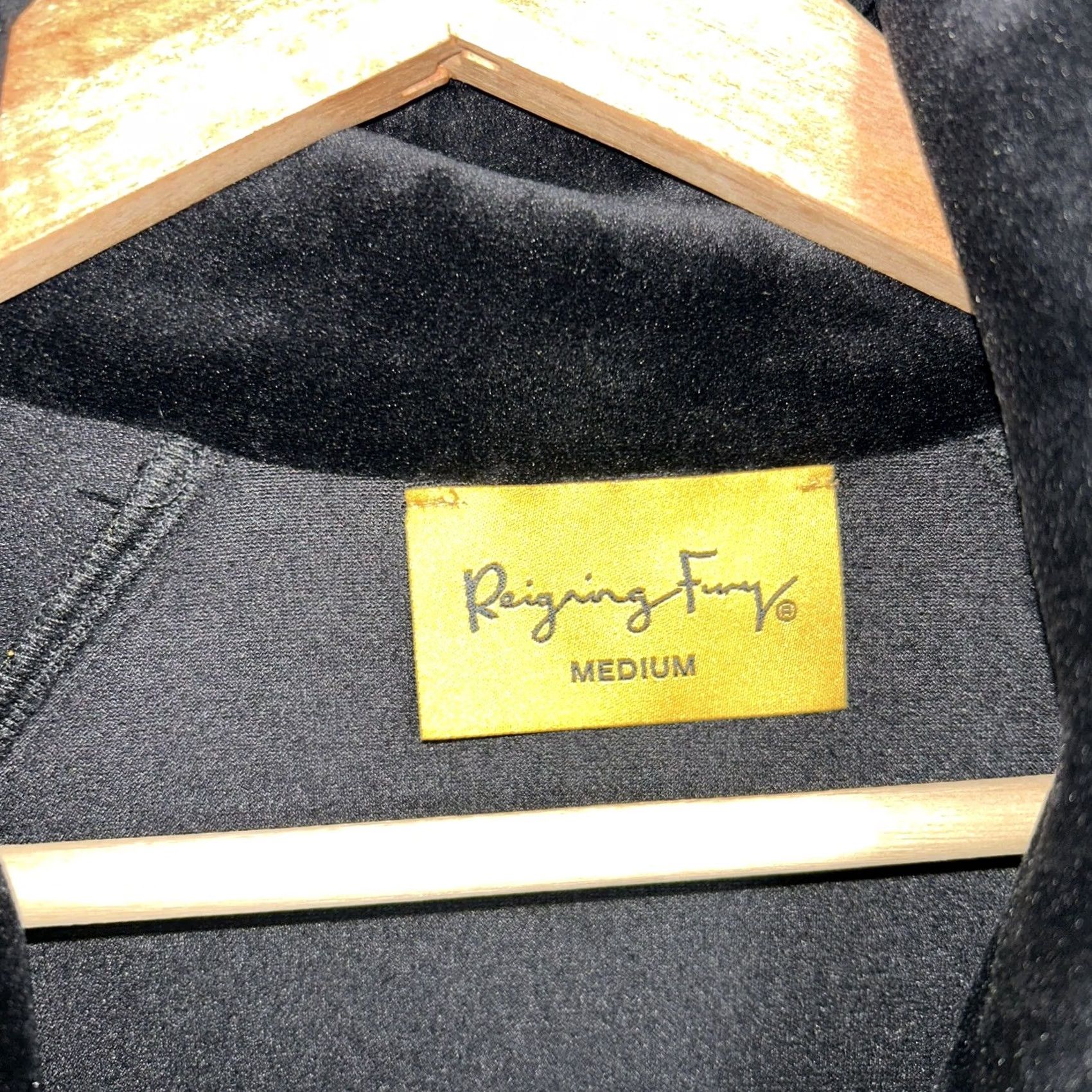 Velour VINTAGE? no. Reigning Fury King Fury Black Velour Full Zip Jacket Long Sleeve Size Medium Size US M / EU 48-50 / 2 - 7 Thumbnail