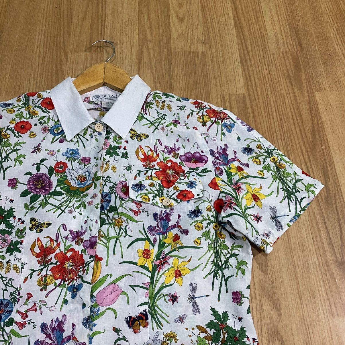 Gucci Vintage Gucci Floral Linen Shirt Women Size M / US 6-8 / IT 42-44 - 2 Thumbnail
