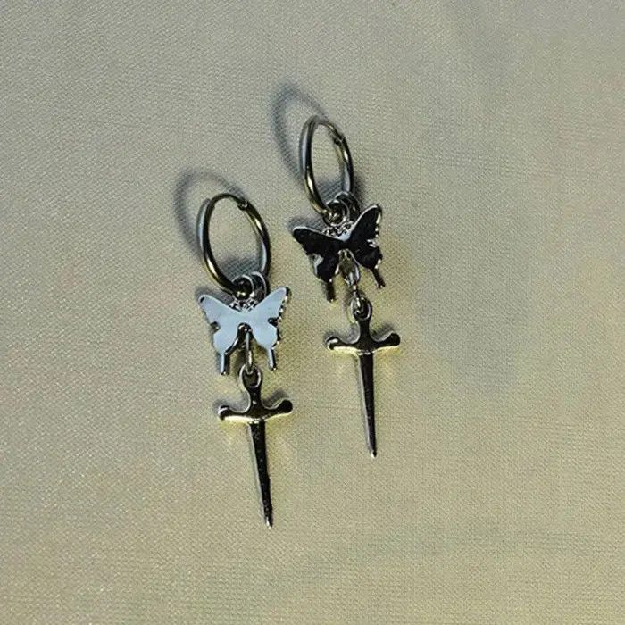 Jewelry Butterfly Dagger Earrings Size ONE SIZE - 1 Thumbnail