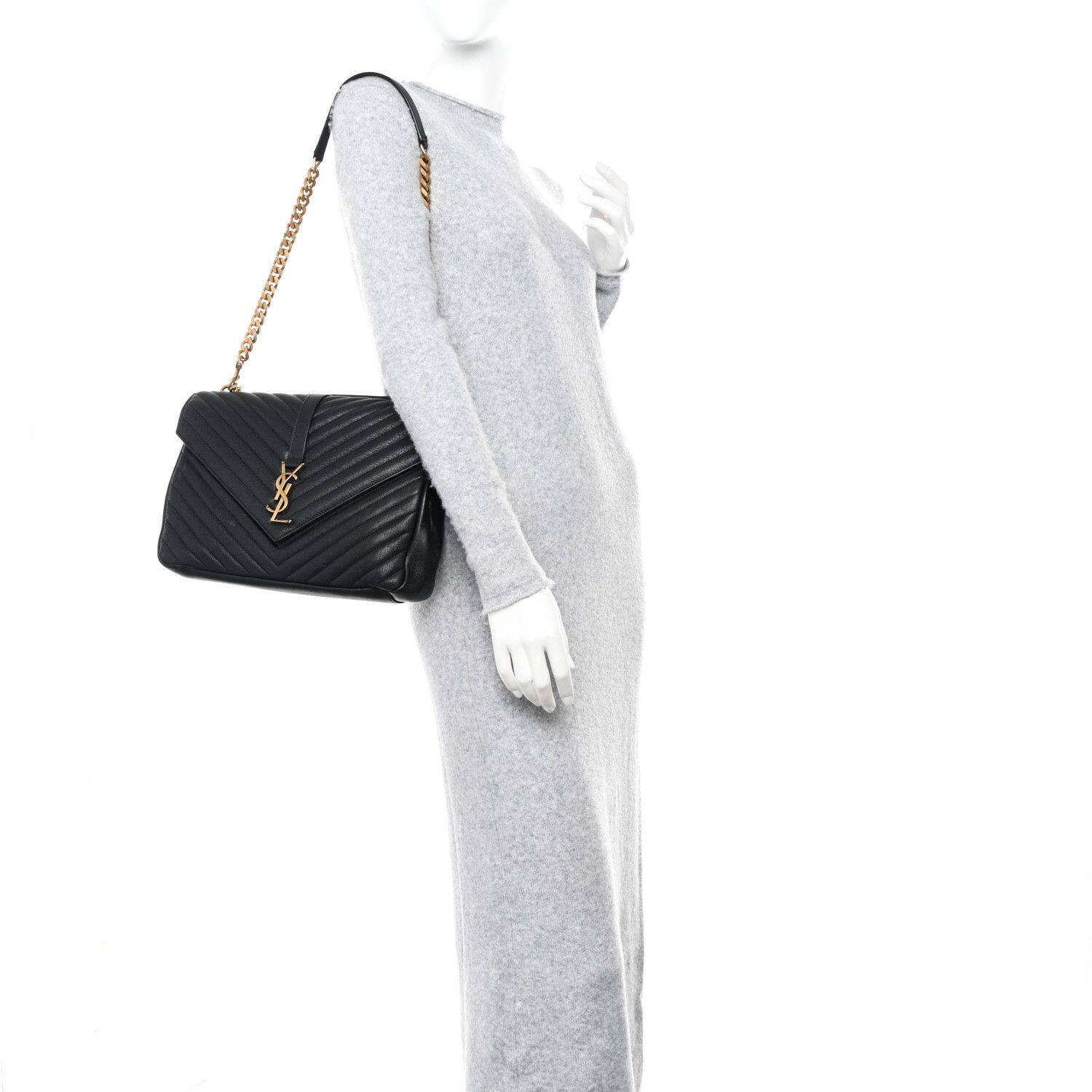 Saint Laurent Paris o1b1hav110924 Size: OS / College Large Leather Bag in Black Size ONE SIZE - 2 Thumbnail