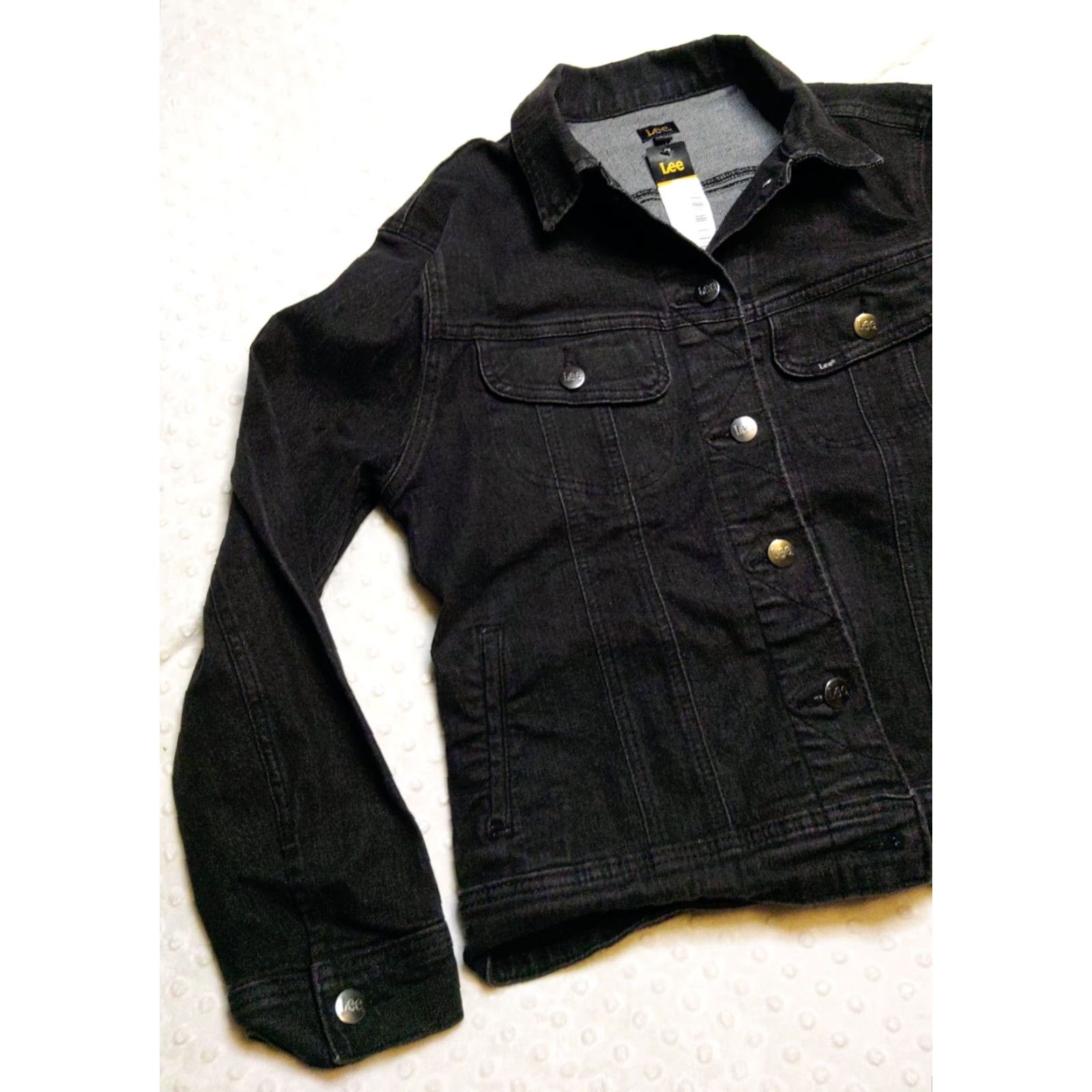 Lee Lee Denim Jacket Regular Black NWT Women's Large Stretch Jacket Style Legendary Size L / US 10 / IT 46 - 3 Thumbnail