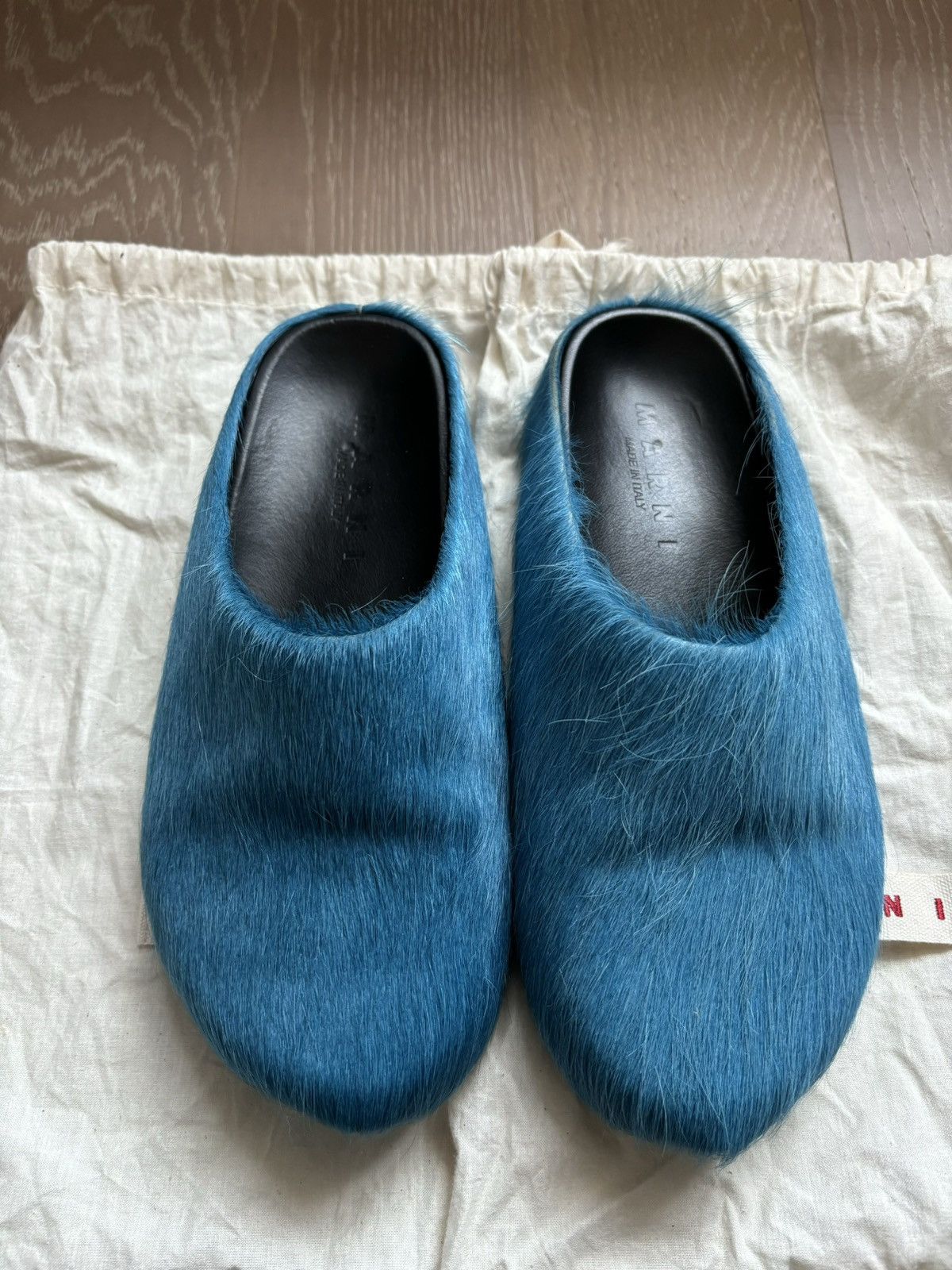 image of Marni Sabot Hair Slipper in Blue, Men's (Size 6)