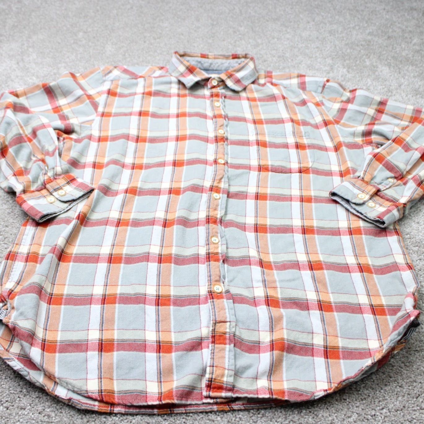 The Territory Ahead VINTAGE Territory Ahead Shirt Mens Large Red/Orange/Gray Plaid Cotton Long Sleeve Size US L / EU 52-54 / 3 - 3 Thumbnail