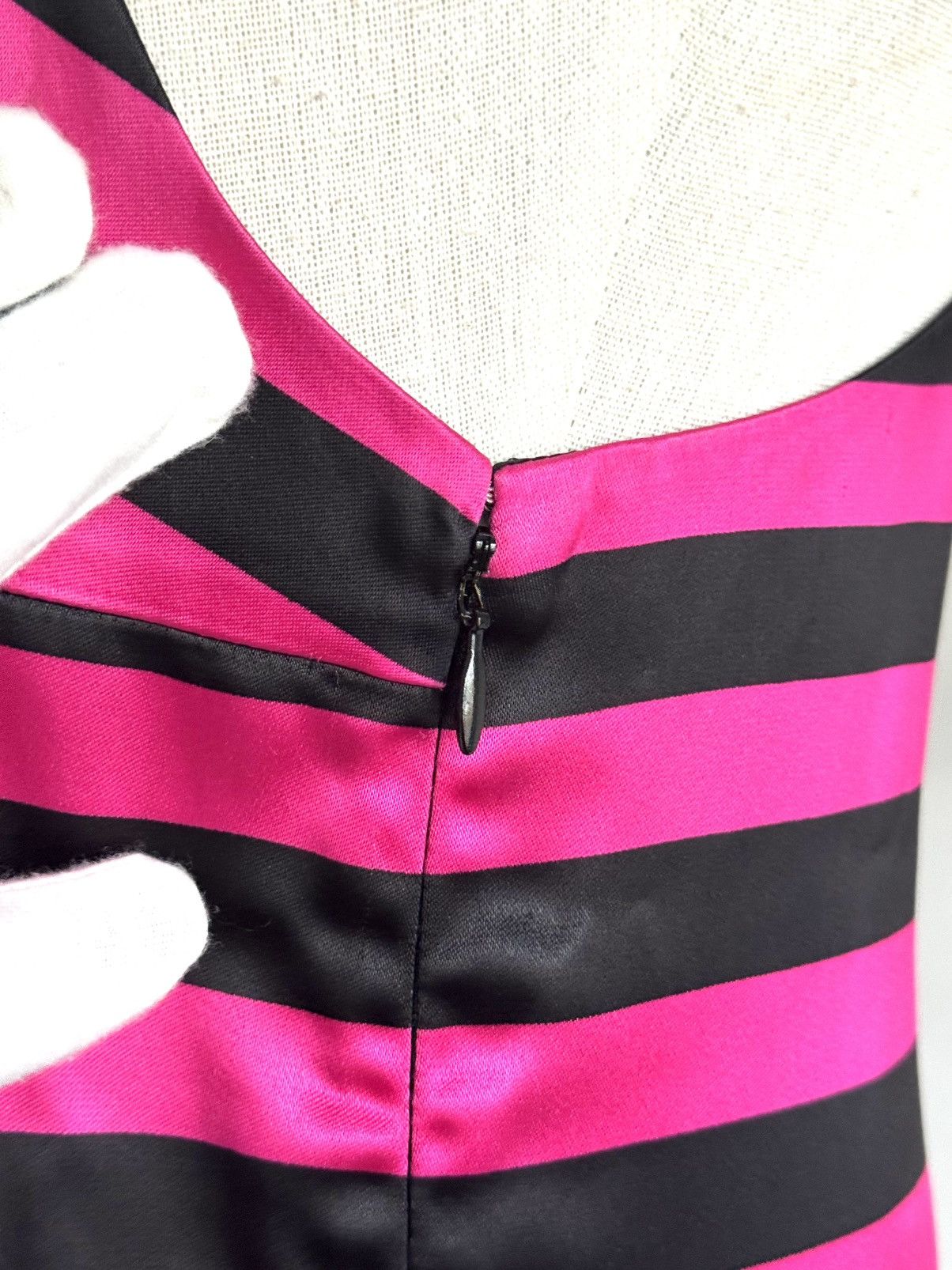 Prada Prada Spring 2011 pink and black striped satin dress Size S / US 4 / IT 40 - 3 Thumbnail