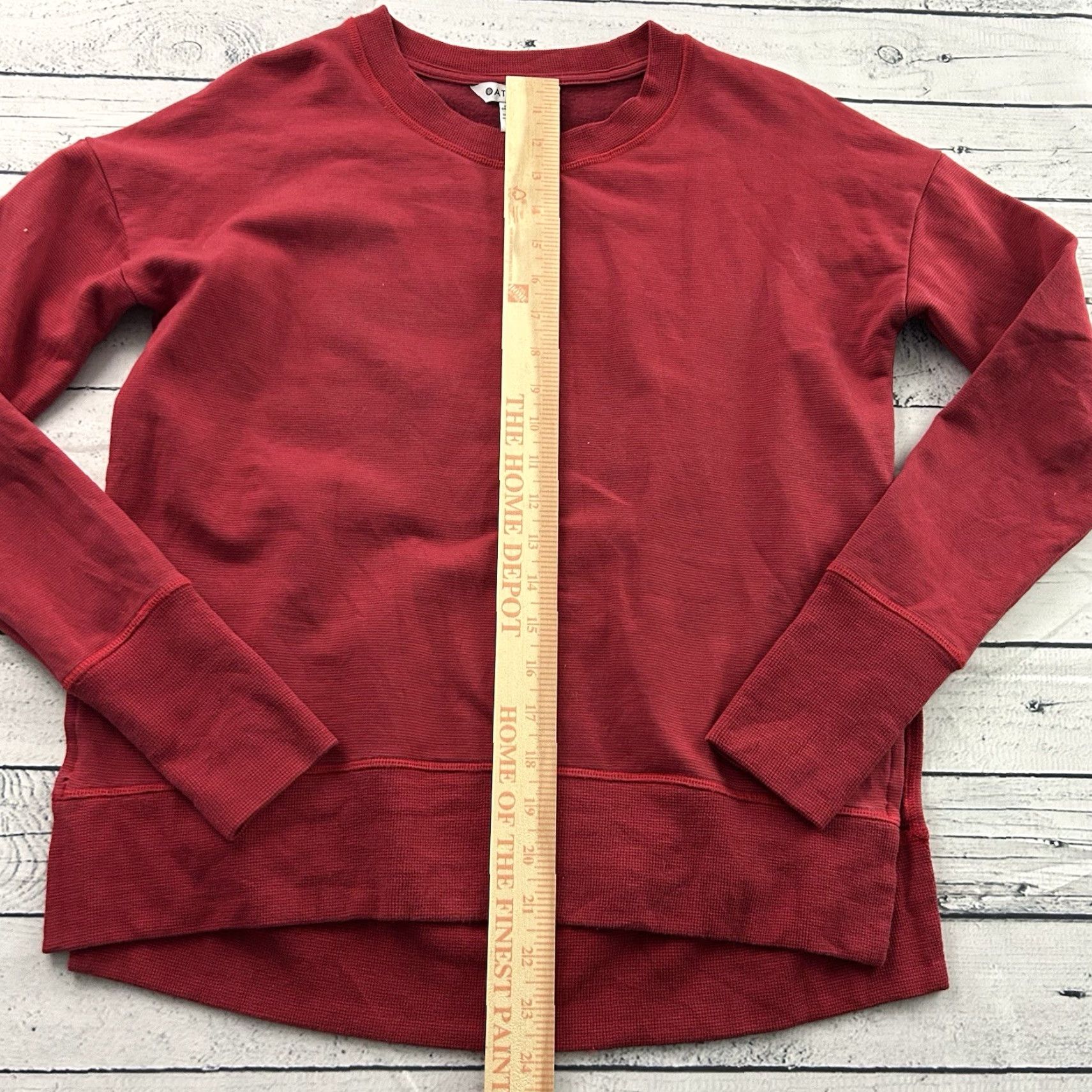 Athleta Athleta Sweatshirt Women's XS Red Striped Pullover Coaster Luxe | Activewear Size XS / US 0-2 / IT 36-38 - 3 Thumbnail