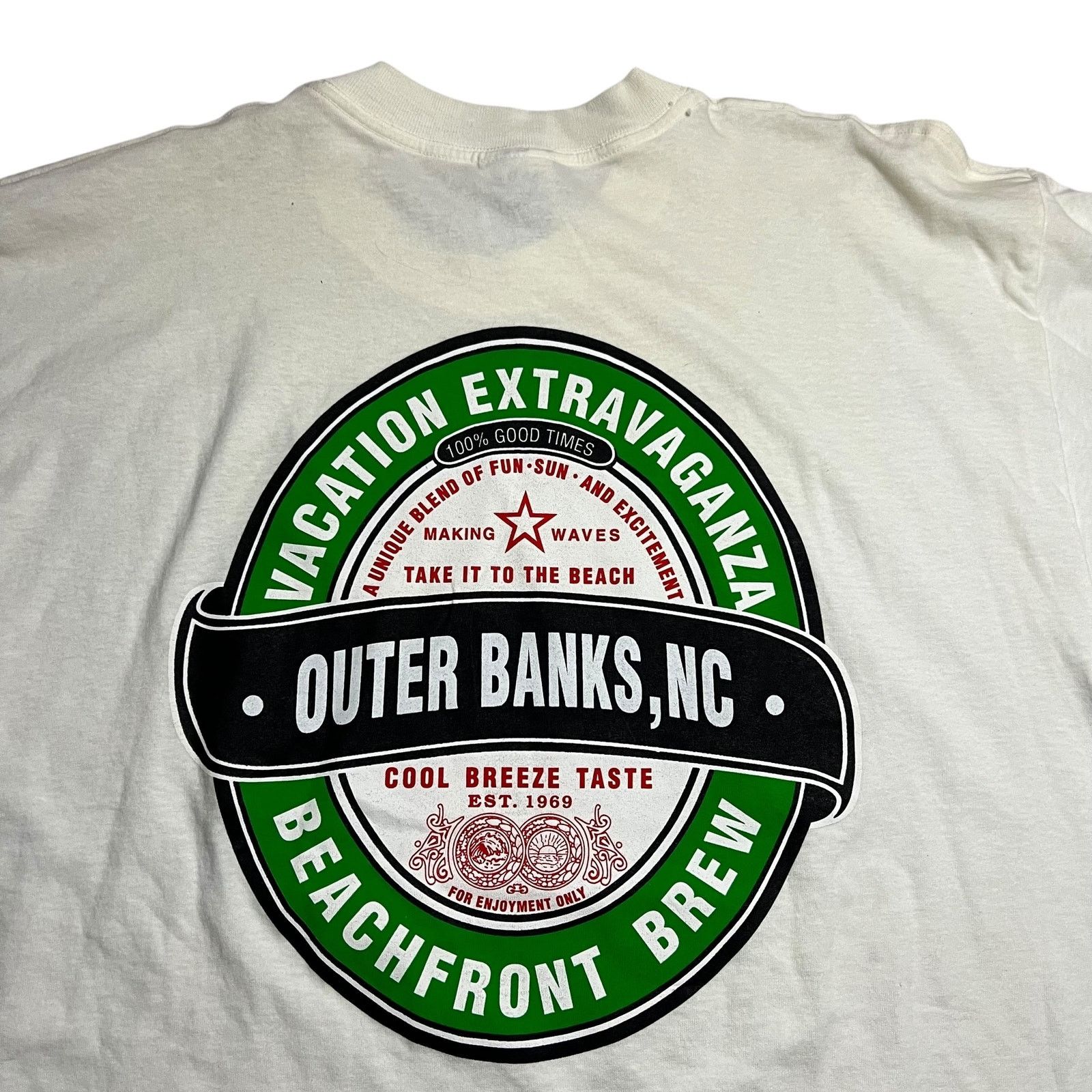 Gildan × Vintage Y2K Outer Banks Beach Front Brew beer tee (XL) DS NWT Size US XL / EU 56 / 4 - 8 Thumbnail