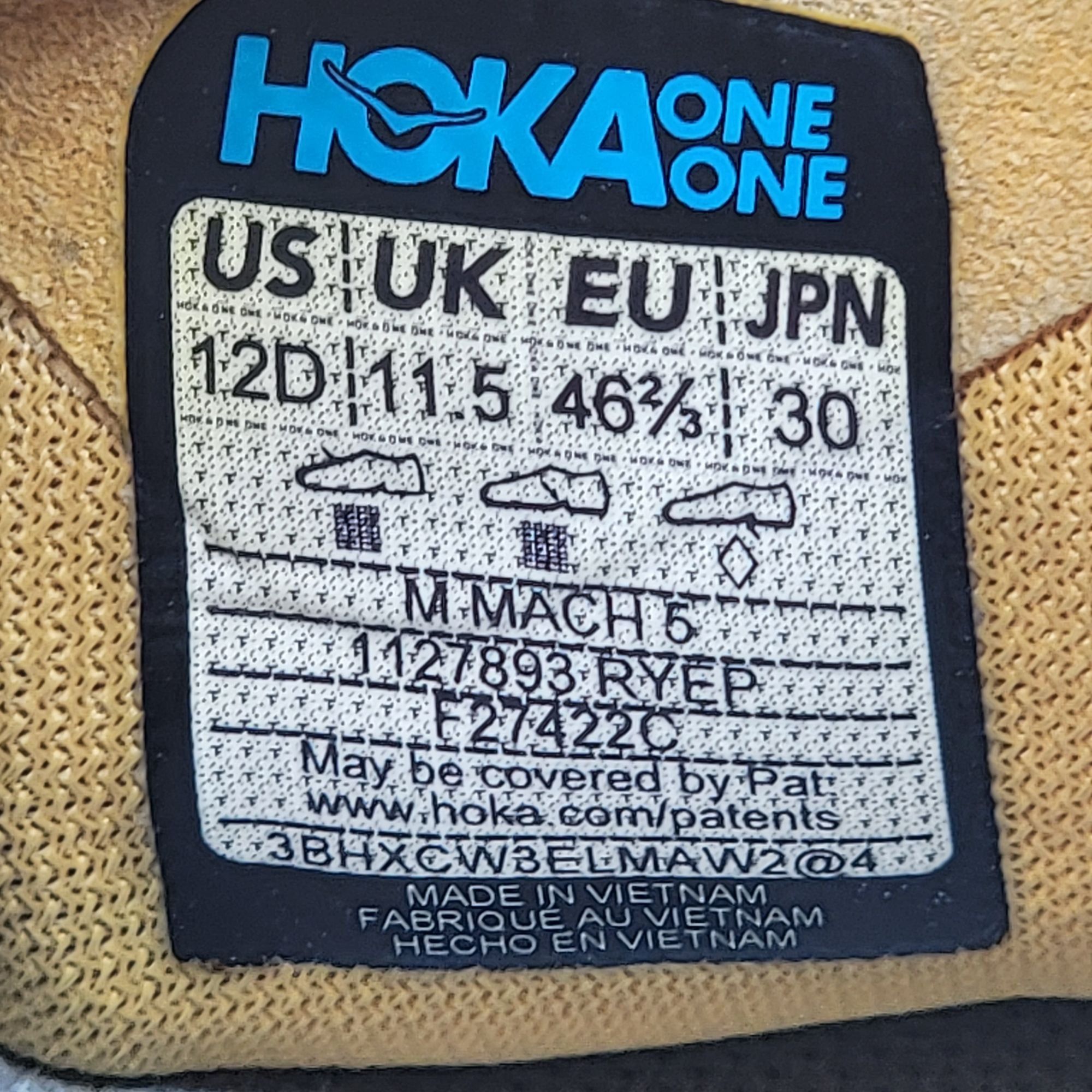 Hoka Hoka One One Mach 5 Mens 12 D Radiant Yellow Evening Primros Size US 12 / EU 45 - 6 Thumbnail