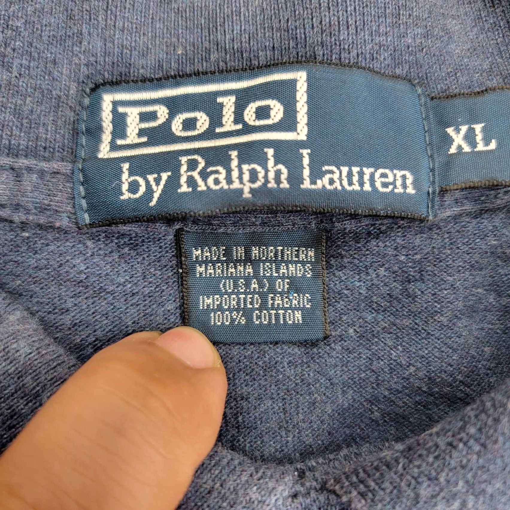 Polo Ralph Lauren VINTAGE Polo Ralph Lauren Polo Shirt Mens XL Blue Long Sleeve Pony Logo Cotton Made USA Size US XL / EU 56 / 4 - 3 Thumbnail