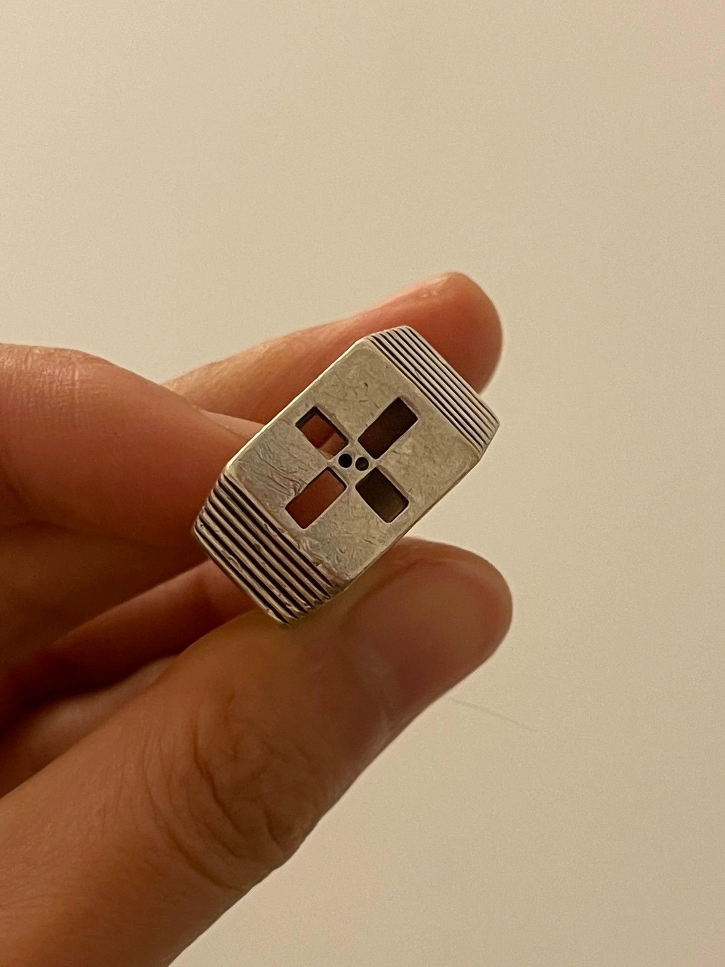 Jean Paul Gaultier JPG Rare Archive Cutout Cross Silver Ring Size ONE SIZE - 4 Thumbnail