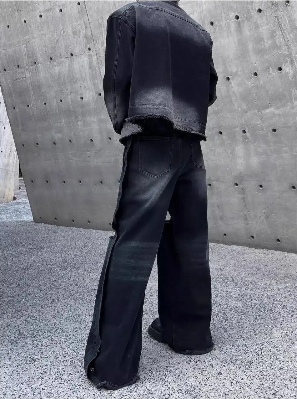 Japanese Brand Retro straight leg loose and distressed button up jeans Size US 32 / EU 48 - 5 Thumbnail