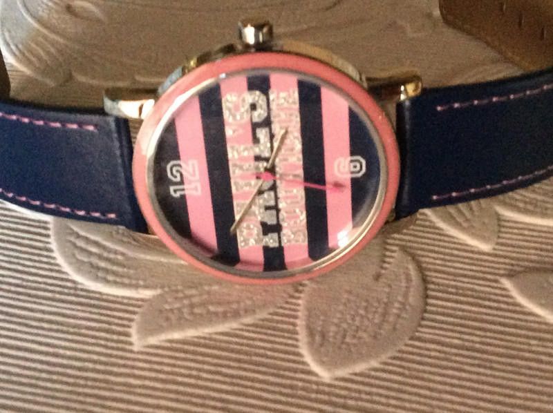 Designer Paul's Boutique Pink blue dial blue leather strap watch Size ONE SIZE - 11 Thumbnail