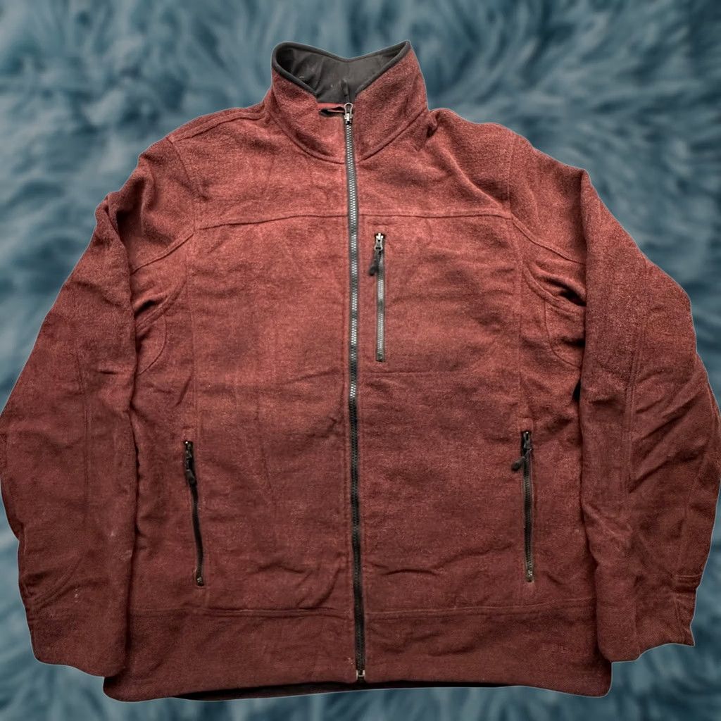 Vintage L.L. Bean Soft Shell Wool Blend Full Zip Jacket Men Large Tall Heather Maroon Zip Size US L / EU 52-54 / 3 - 1 Thumbnail