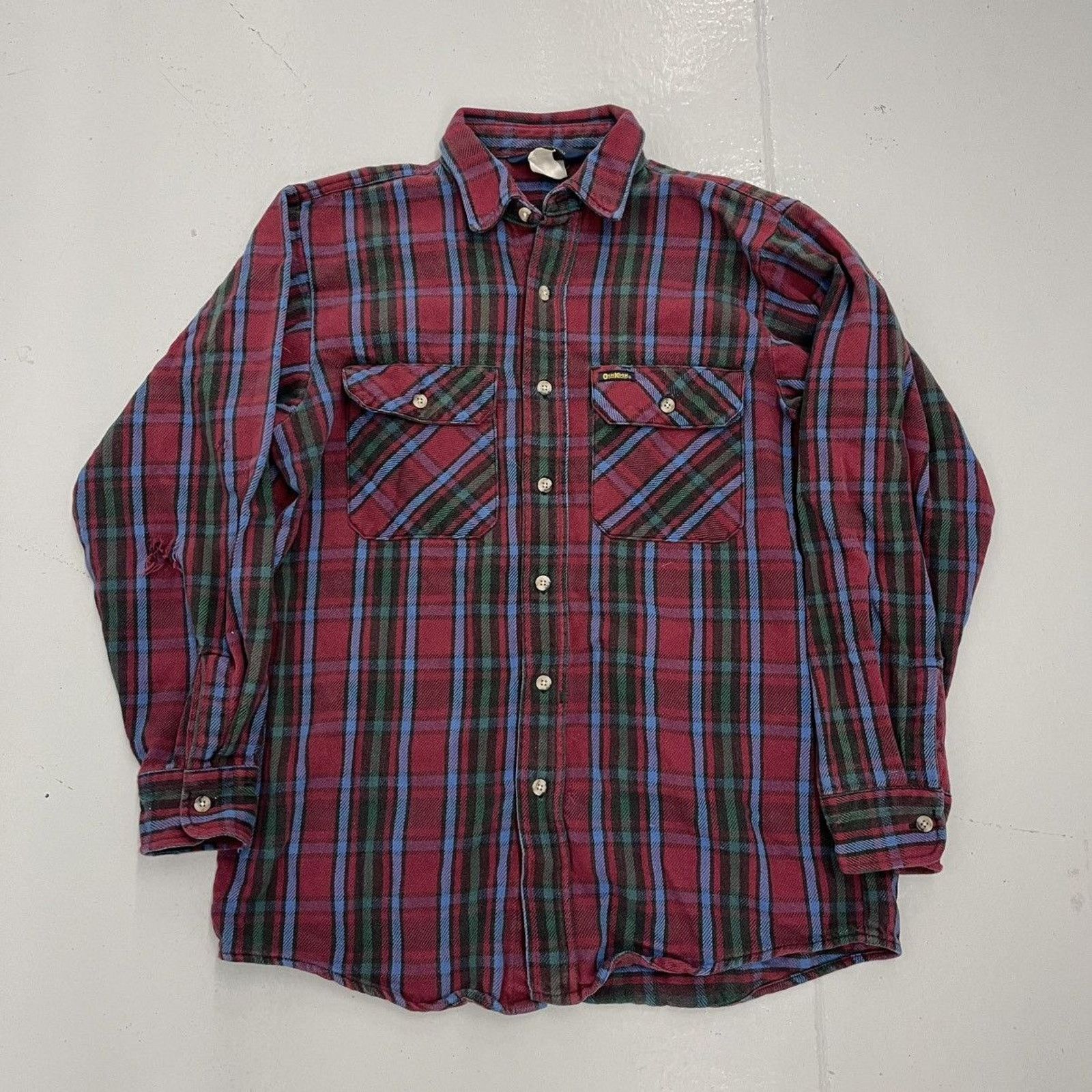 Oshkosh Vintage 70s OshKosh Red/Blue Plaid Cotton Flannel Size US S / EU 44-46 / 1 - 1 Thumbnail