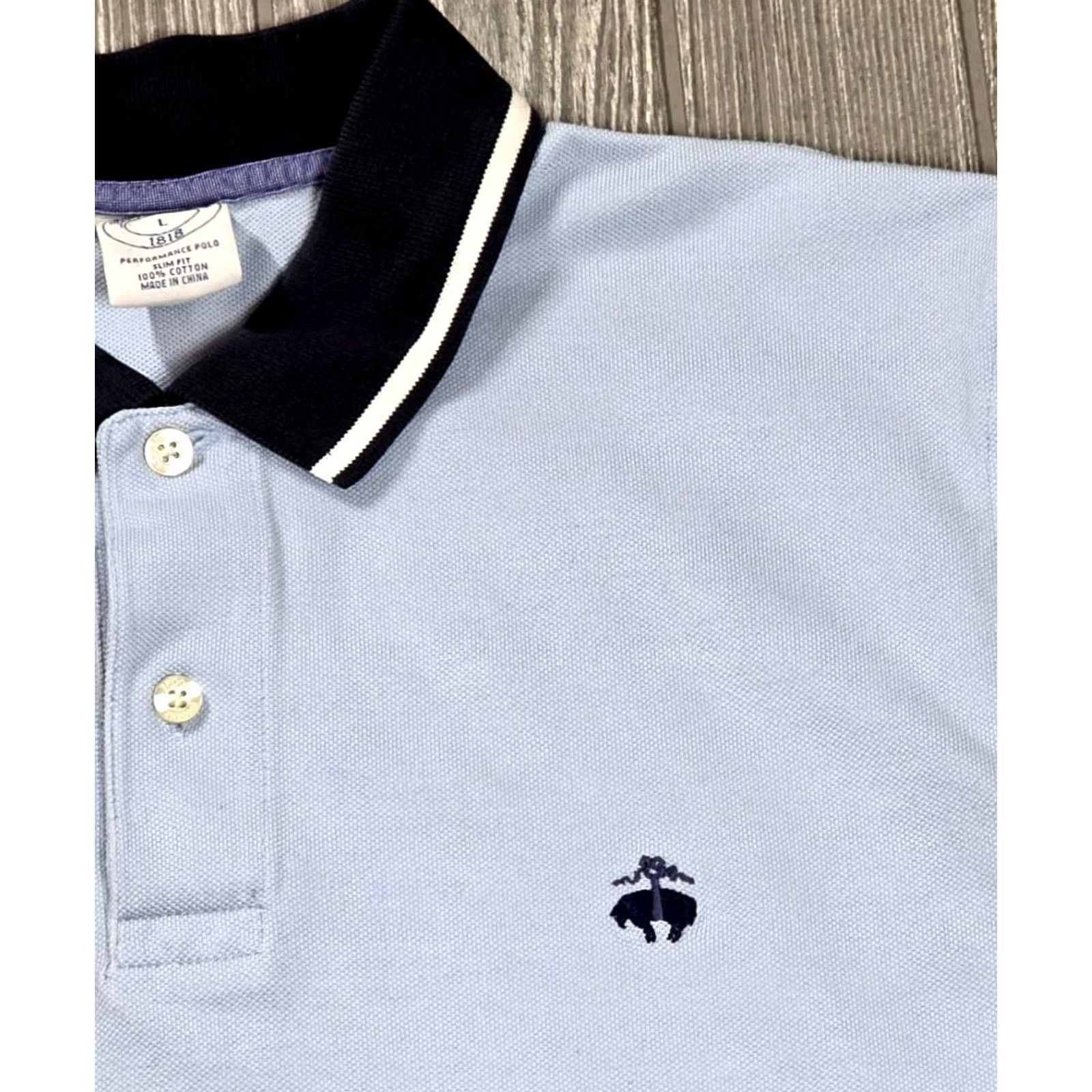 Brooks Brothers Brooks Brothers Polo Short Sleeve Blue Mens L Performance Slim Golden Fleece Polo Size US L / EU 52-54 / 3 - 3 Thumbnail