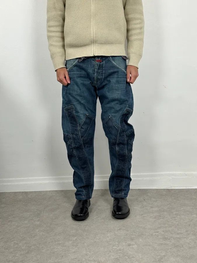 Marithe + Francois Girbaud SS2006 Marithé + François Girbaud Navy Patch Blue Cozy Large Denim Jeans Size US 34 / EU 50 - 3 Thumbnail