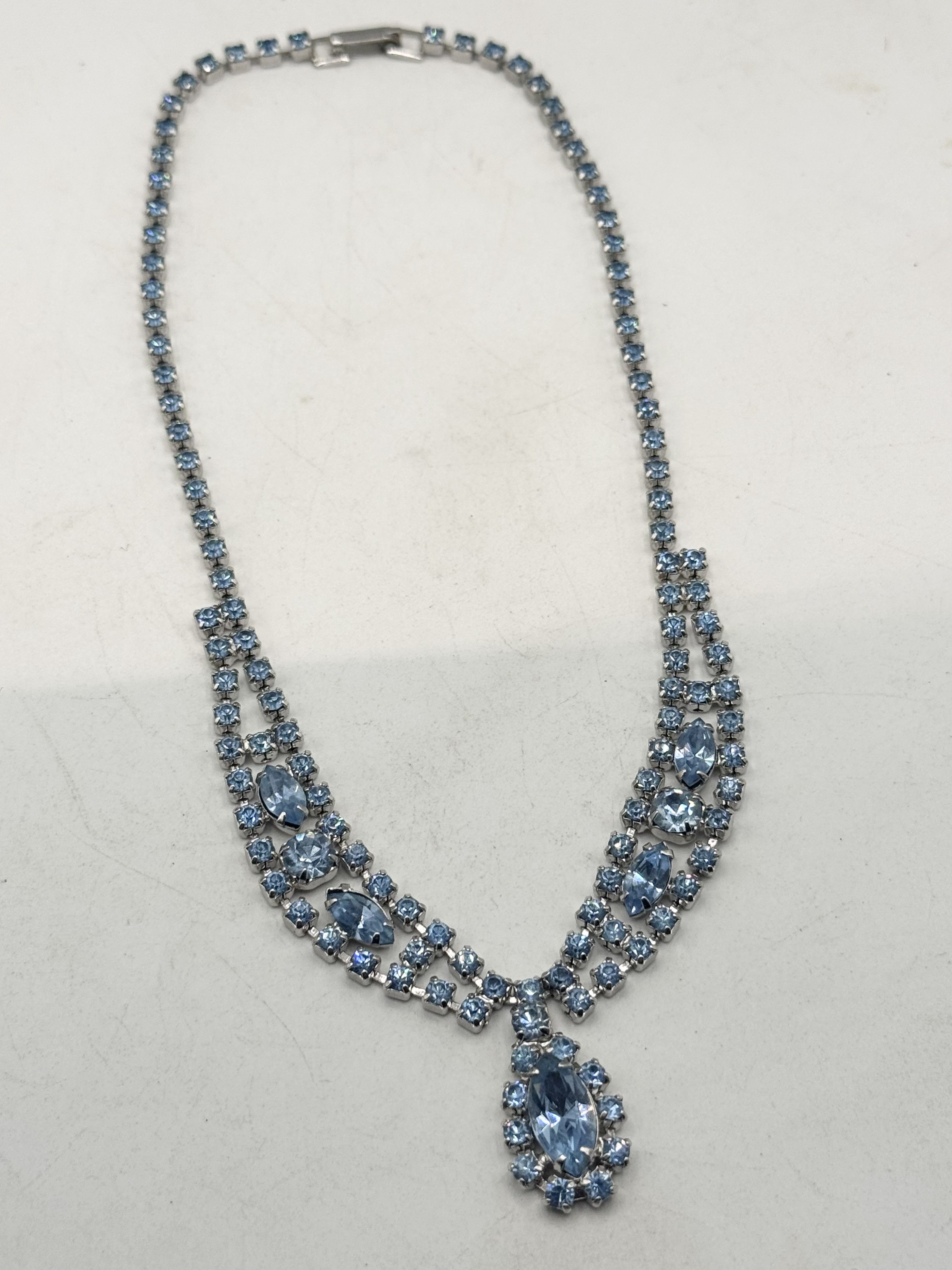 Vintage Vintage blue rhinestone collar necklace Size ONE SIZE - 5 Thumbnail