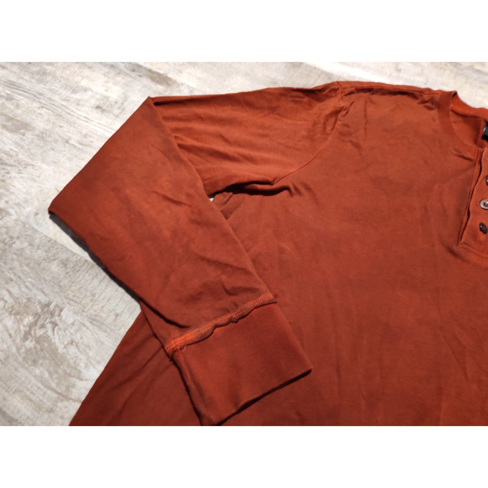 Harley Davidson Harley-Davidson Long Sleeve Henley Shirt Men XL Burnt Red Motorcycle Eagle Cotton Casual Size US XL / EU 56 / 4 - 5 Thumbnail