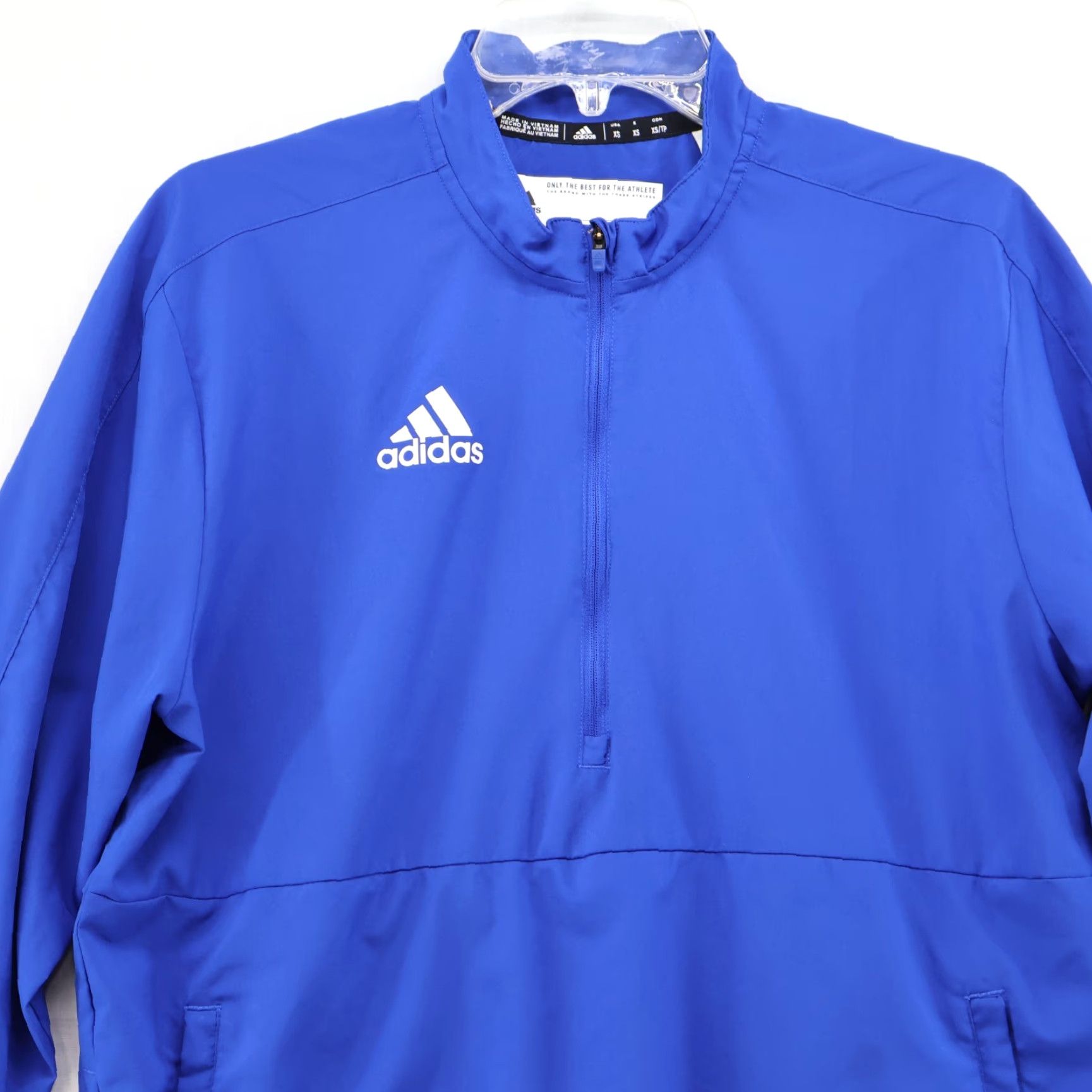 Adidas VINTAGE not applicable; adidas Primegreen Mens Coach Long Sleeve 1/4 Zip Jacket Pocket XS Royal Blue Size US XS / EU 42 / 0 - 2 Thumbnail
