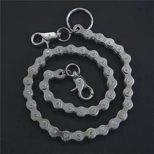 Vintage Punk Rock Unique Metal Minimalist Bicycle Chain Keychains Size ONE SIZE - 2 Thumbnail