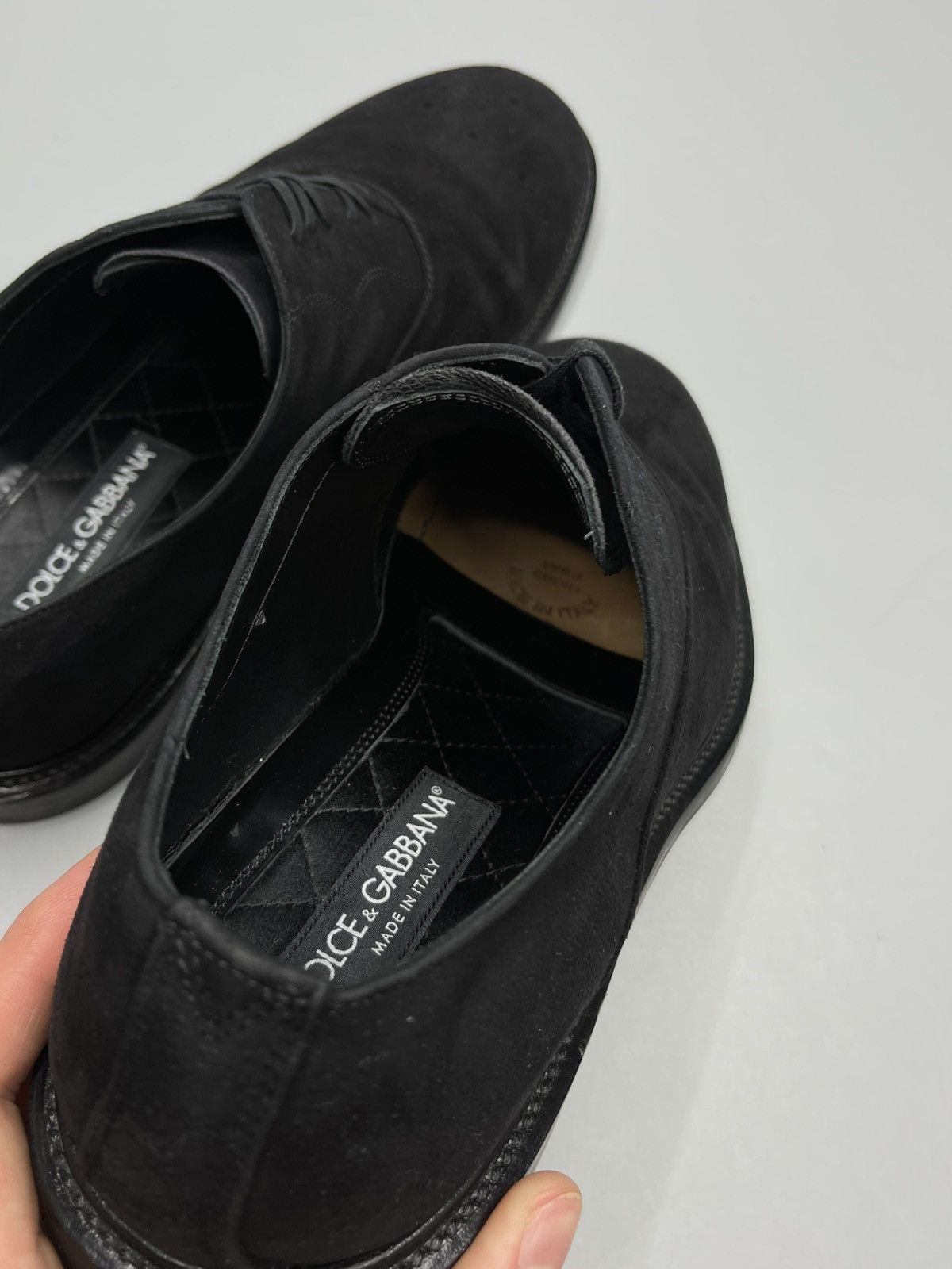 Dolce & Gabbana Dolce Gabbana Suede Black Lace Up Shoes Size US 8 / EU 41 - 16 Thumbnail