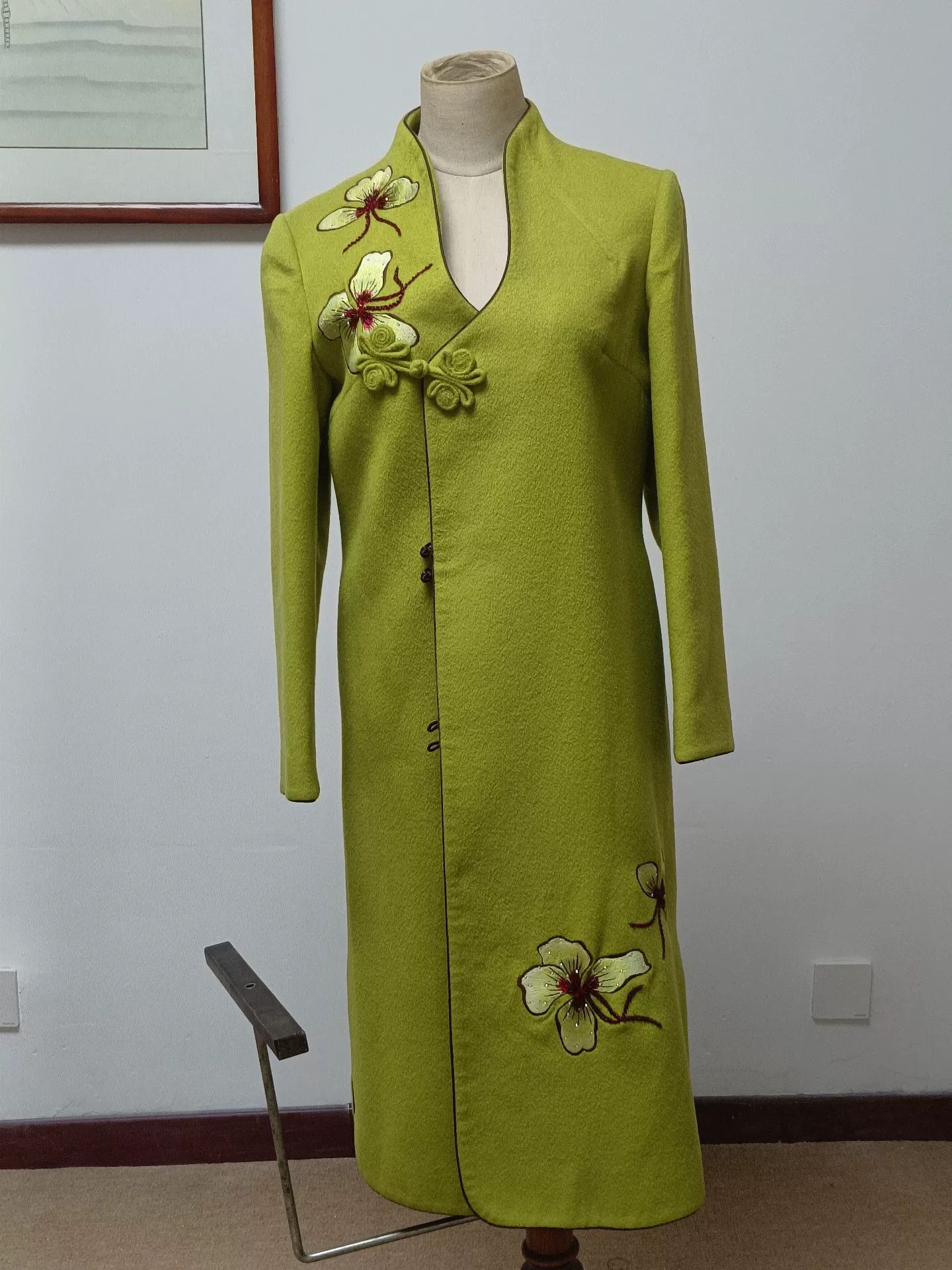 Kapital Green Chinese Style Wool Coat Size US L / EU 52-54 / 3 - 1 Thumbnail