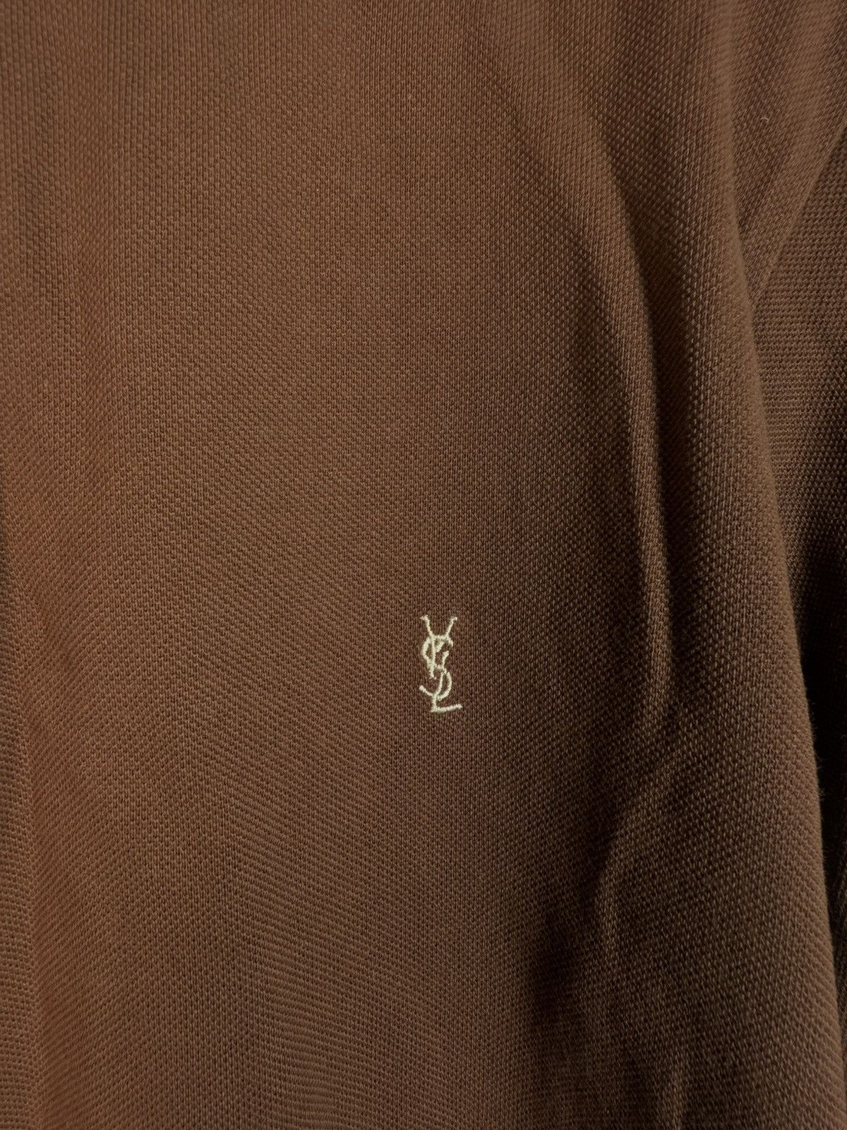 Yves Saint Laurent Brown YSL Polo Shirt YSL Tee Beige YSL Shirt Size US S / EU 44-46 / 1 - 3 Thumbnail