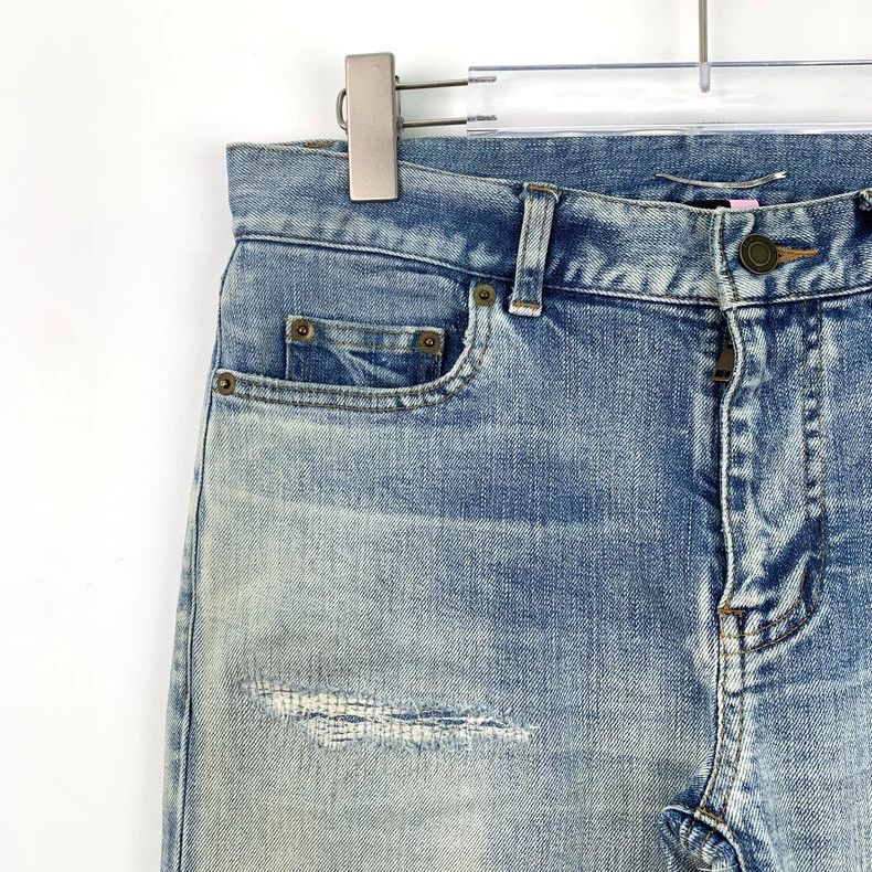 Saint Laurent Paris Saint Laurent Blue worn-out ripped cotton casual denim pant Size US 30 / EU 46 - 3 Thumbnail