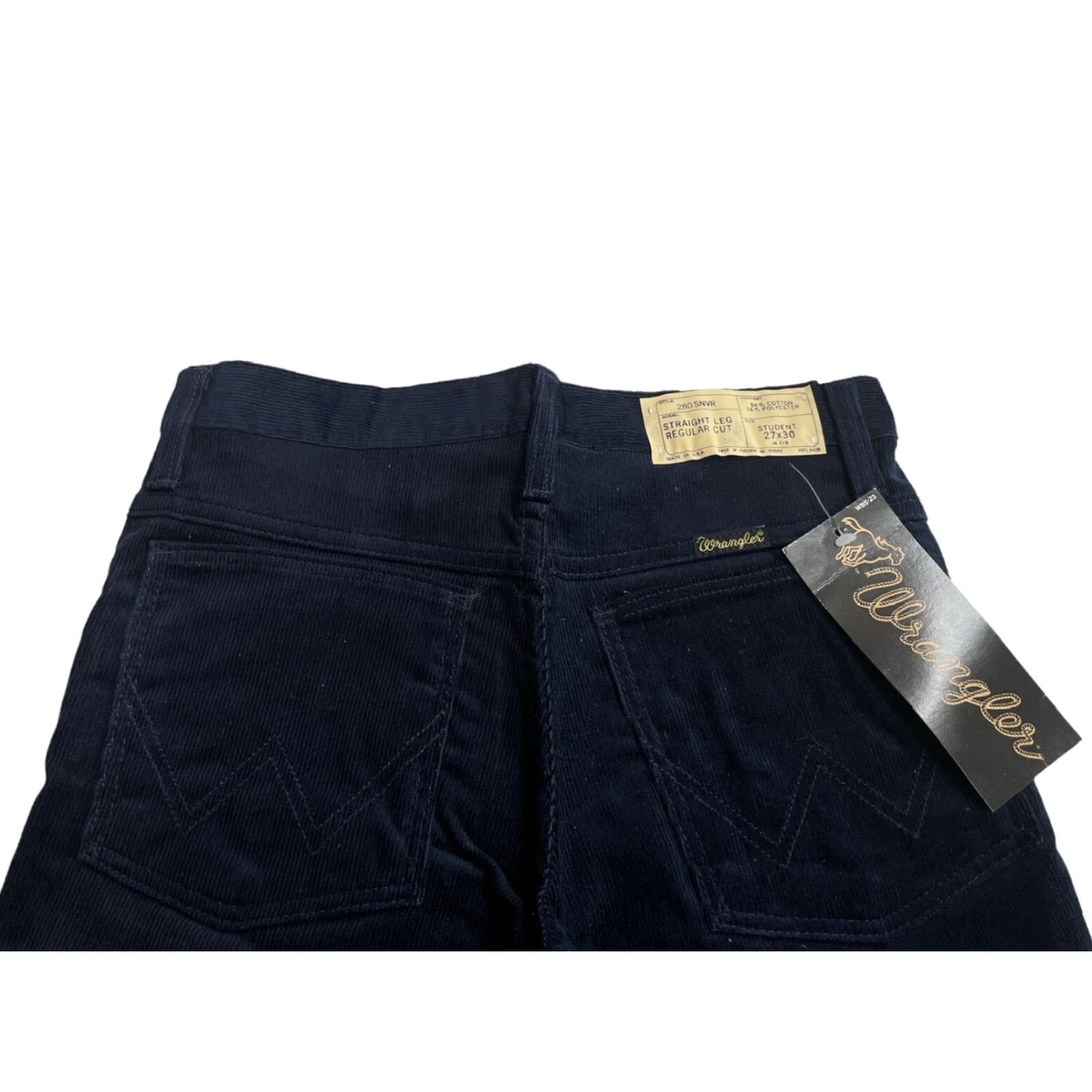 Wrangler VINTAGE Wrangler Corduroy Straight Leg Pants Men 27x30 Deadstock NWT Navy 70s Size US 27 - 5 Thumbnail