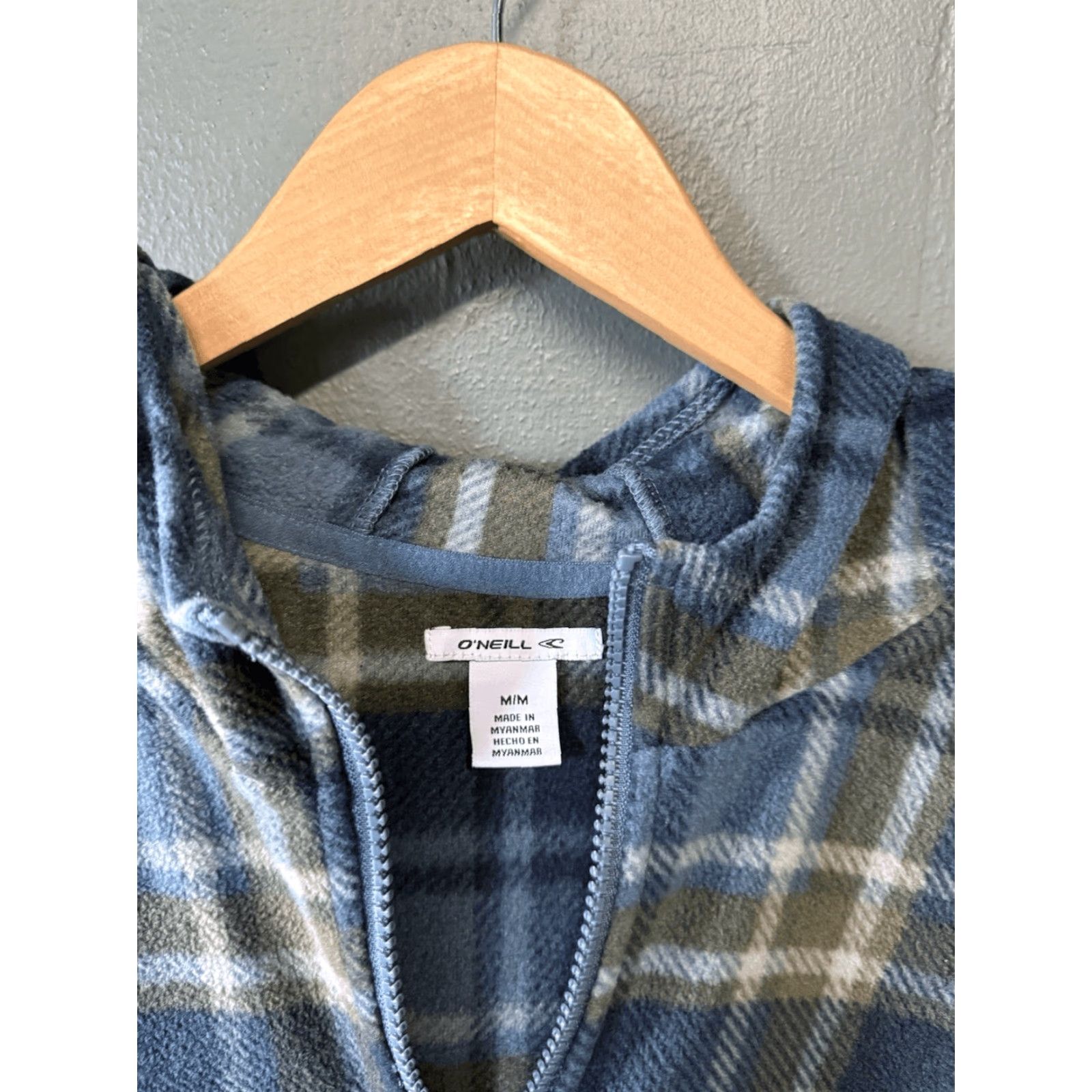O'Neill Oneill Hoodie Green Plaid Fleece 1/4 Zip Hooded Pullover Sweatshirt Size Medium Womens Size M / US 6-8 / IT 42-44 - 3 Thumbnail