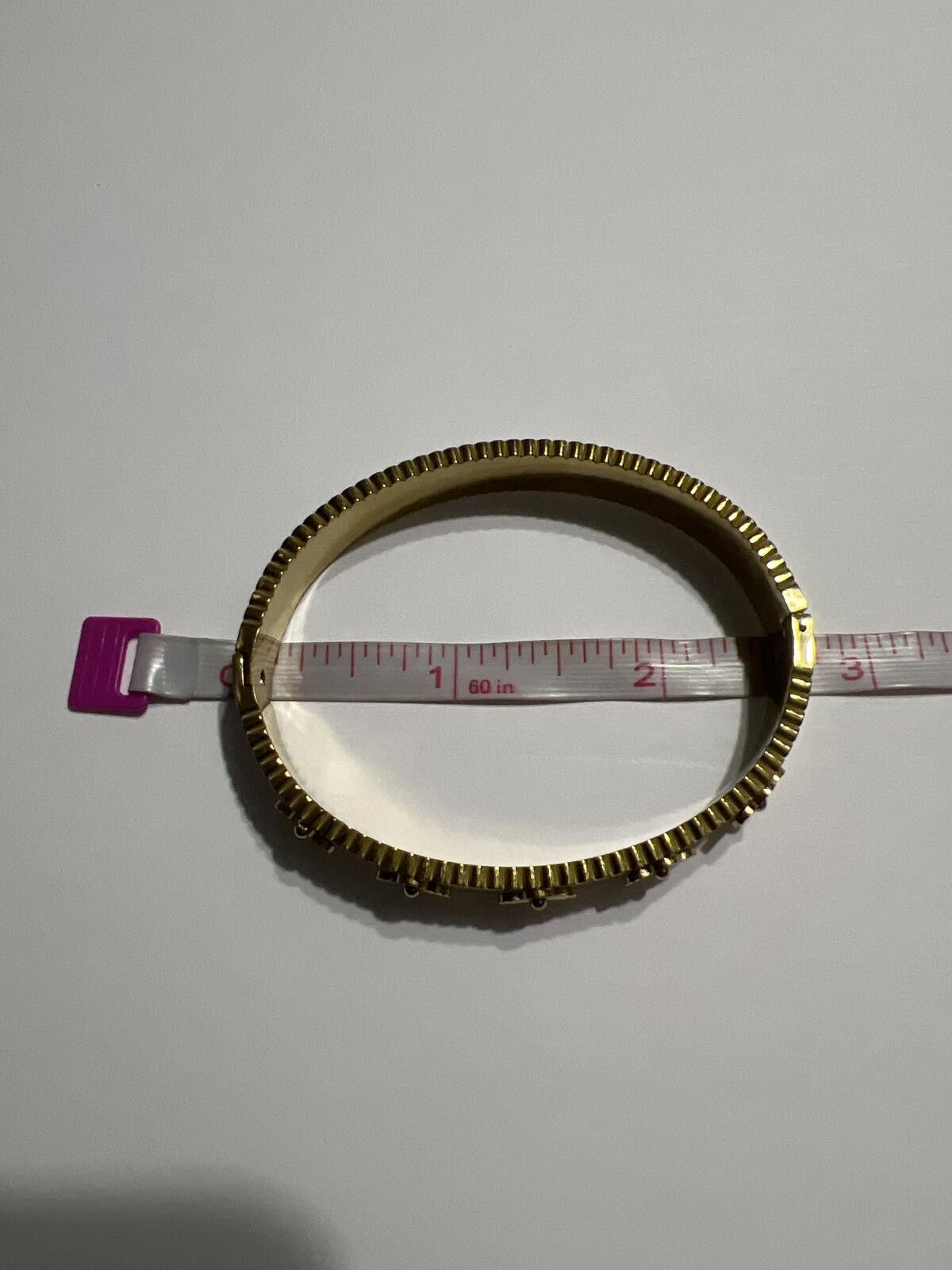 The Unbranded Brand 18k Gold plated SS Floral & Engraved Bangle Bracelet Size ONE SIZE - 5 Thumbnail