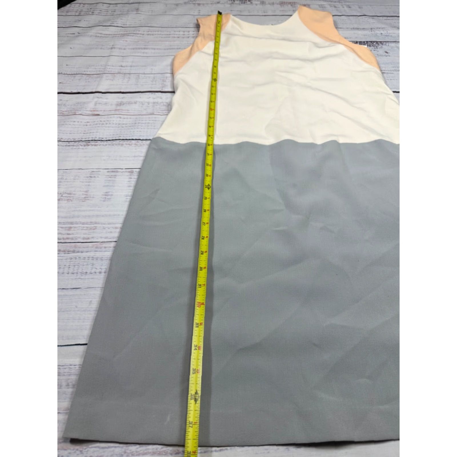 Vintage Shelby & Palmer Womens Tank Dress Size 16 White/Gray Knee Length Back Zip New Size XXL / US 16-18 / IT 52-54 - 3 Thumbnail