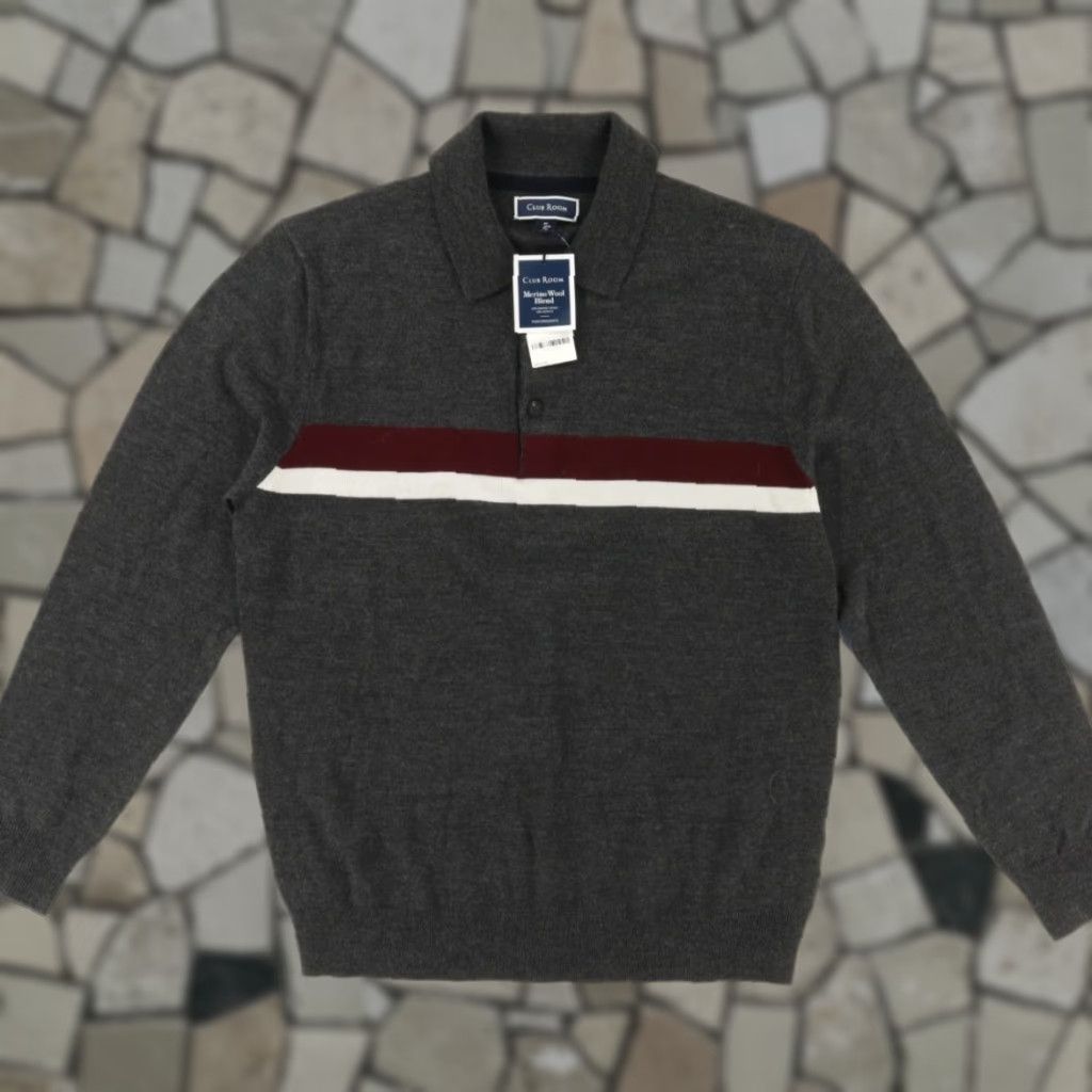 Club Room Club Room Merino Solid Long Sleeve Sweater Charcoal Men M Shirt Size US M / EU 48-50 / 2 - 1 Thumbnail