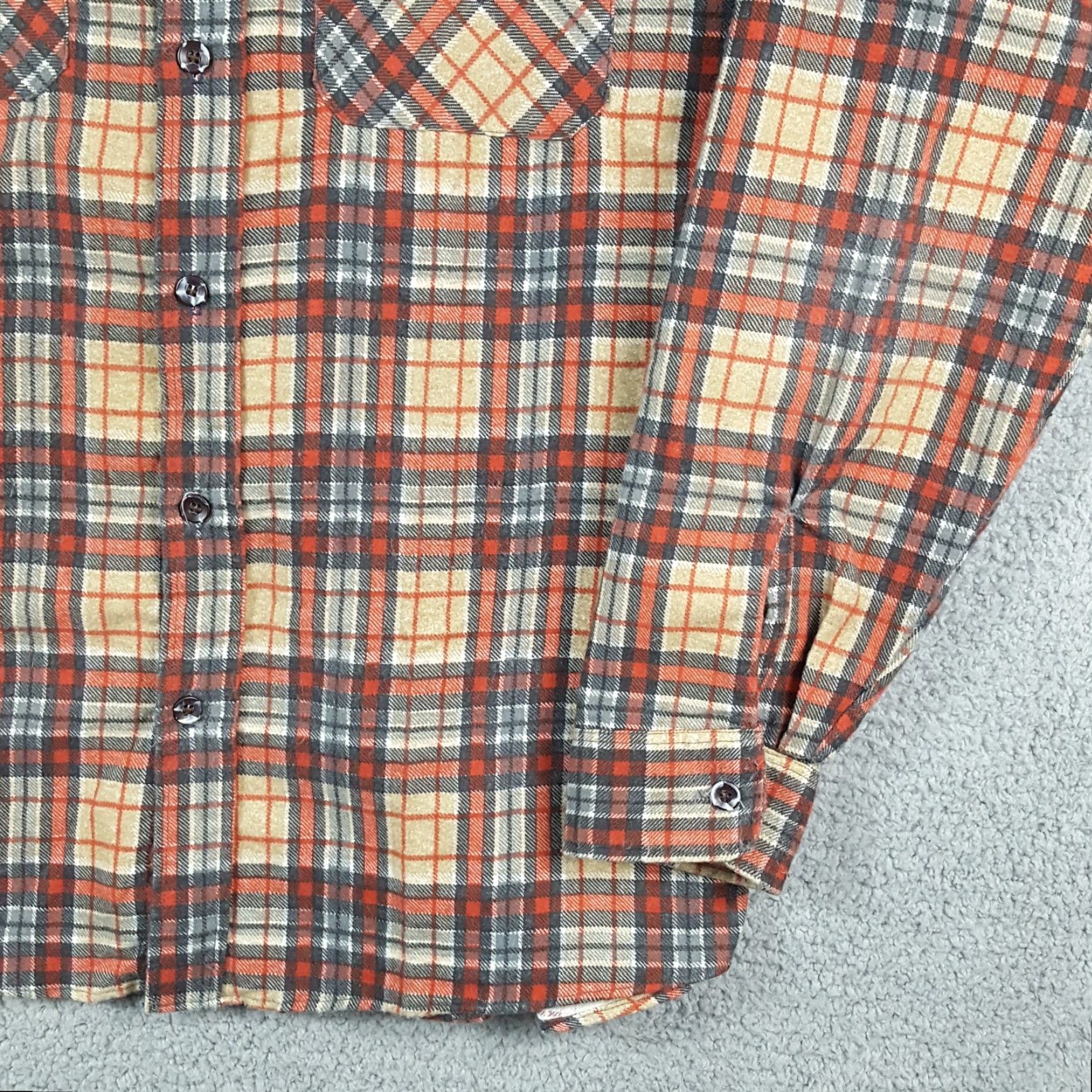Sears VINTAGE Sears Field Master Flannel Plaid Button-Up Shirt Sz XL Long Sleeve Outdoor Lumberjack Grunge Mens Size US XL / EU 56 / 4 - 3 Thumbnail