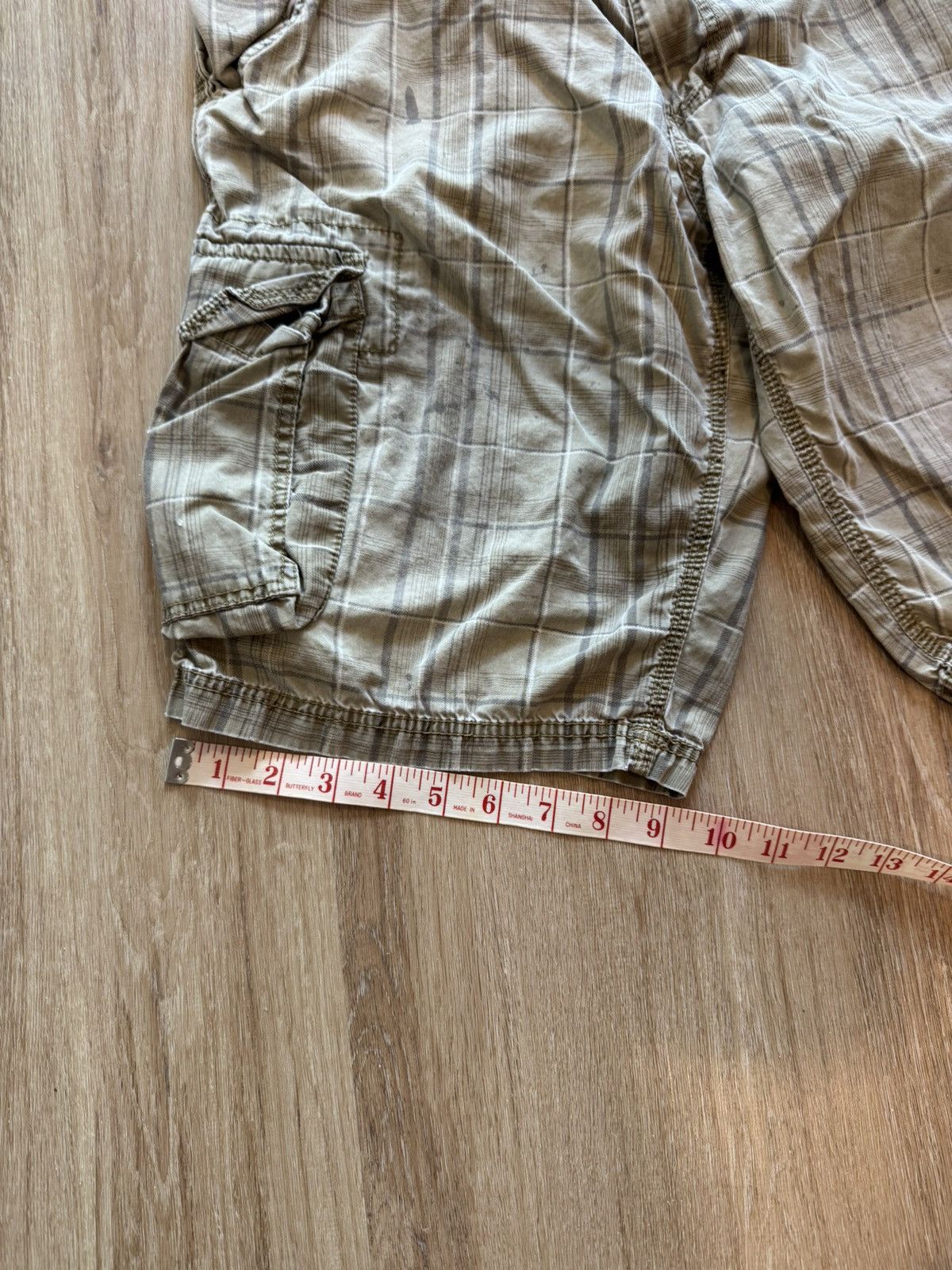 Vintage Tan brown plaid y2k cargo shorts Size US 34 / EU 50 - 5 Thumbnail