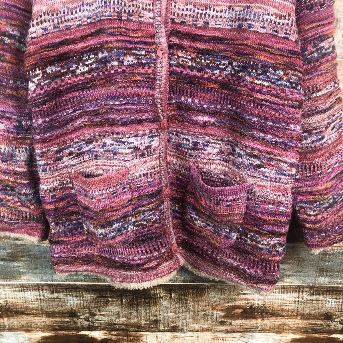Homespun Knitwear Japanese Brand Purple Cardigan Knitwear #A2259 Size US M / EU 48-50 / 2 - 6 Thumbnail