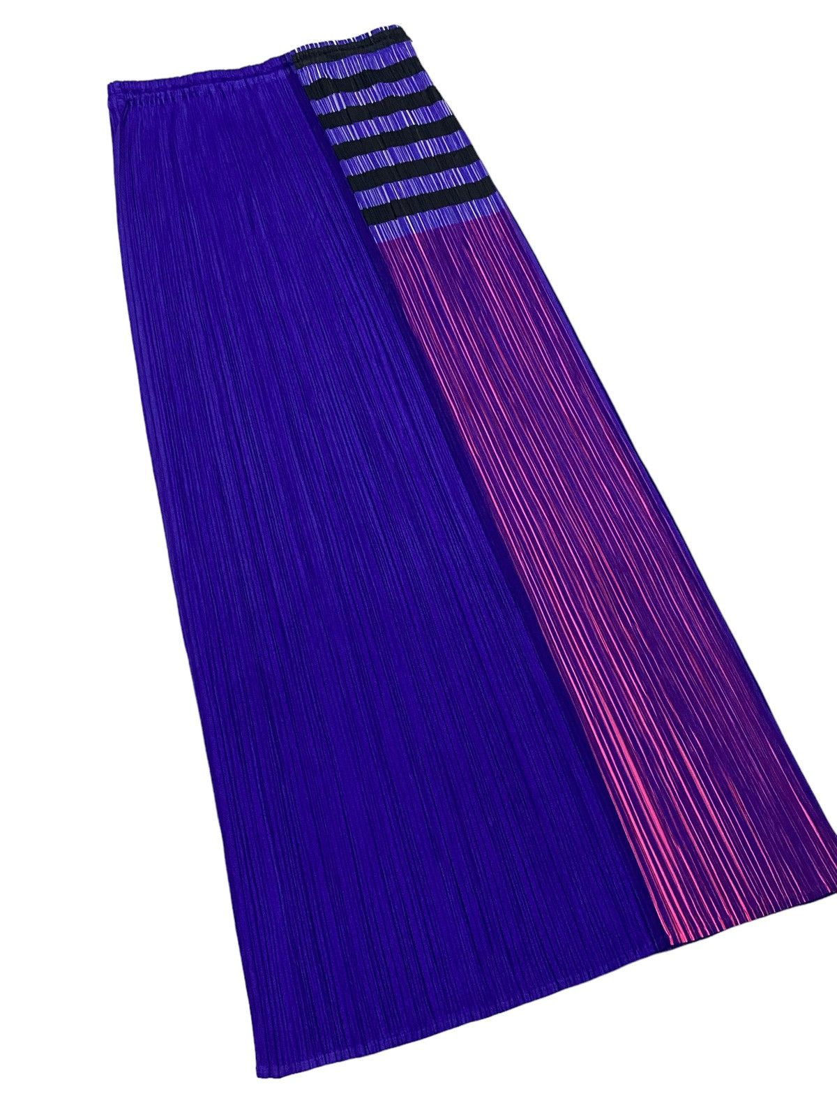 Issey Miyake Pleats Please Issey Miyake Pleated Striped Long Skirt Size 28" / US 6 / IT 42 - 12 Thumbnail