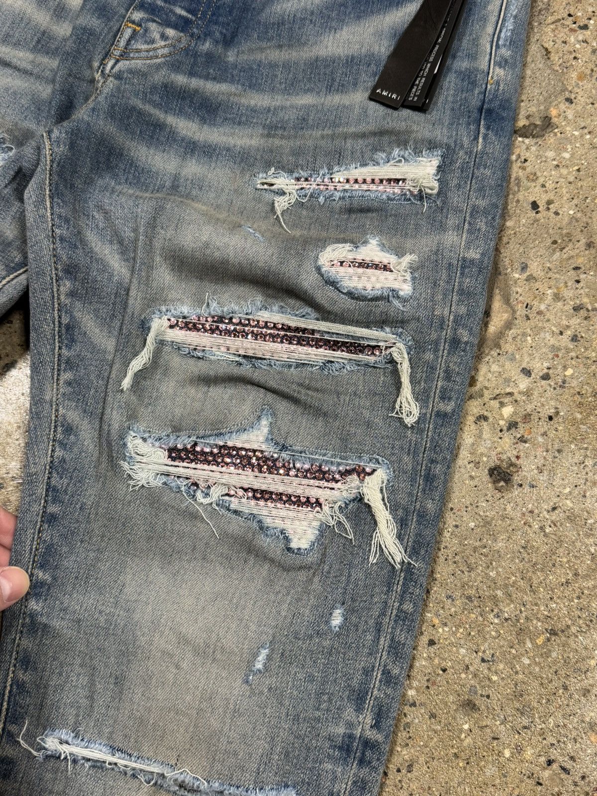 Amiri Amiri Crystal Thrasher Clay Indigo Jeans NEW 2800$ Size US 33 - 3 Thumbnail