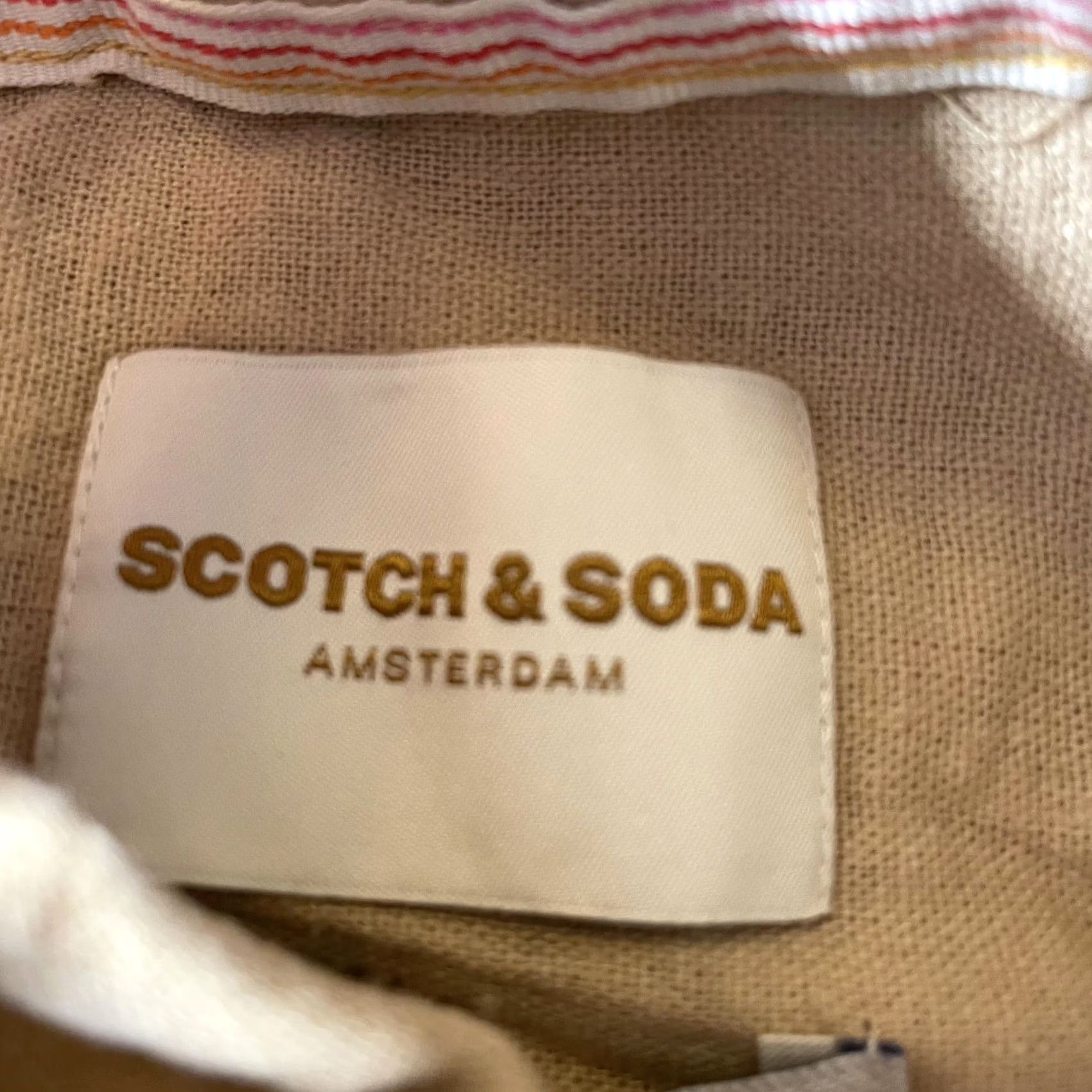Scotch & Soda Scotch & Soda Shirt Mens Small Beige Linen Blend Short Sleeve Button Up Casual Size US S / EU 44-46 / 1 - 3 Thumbnail