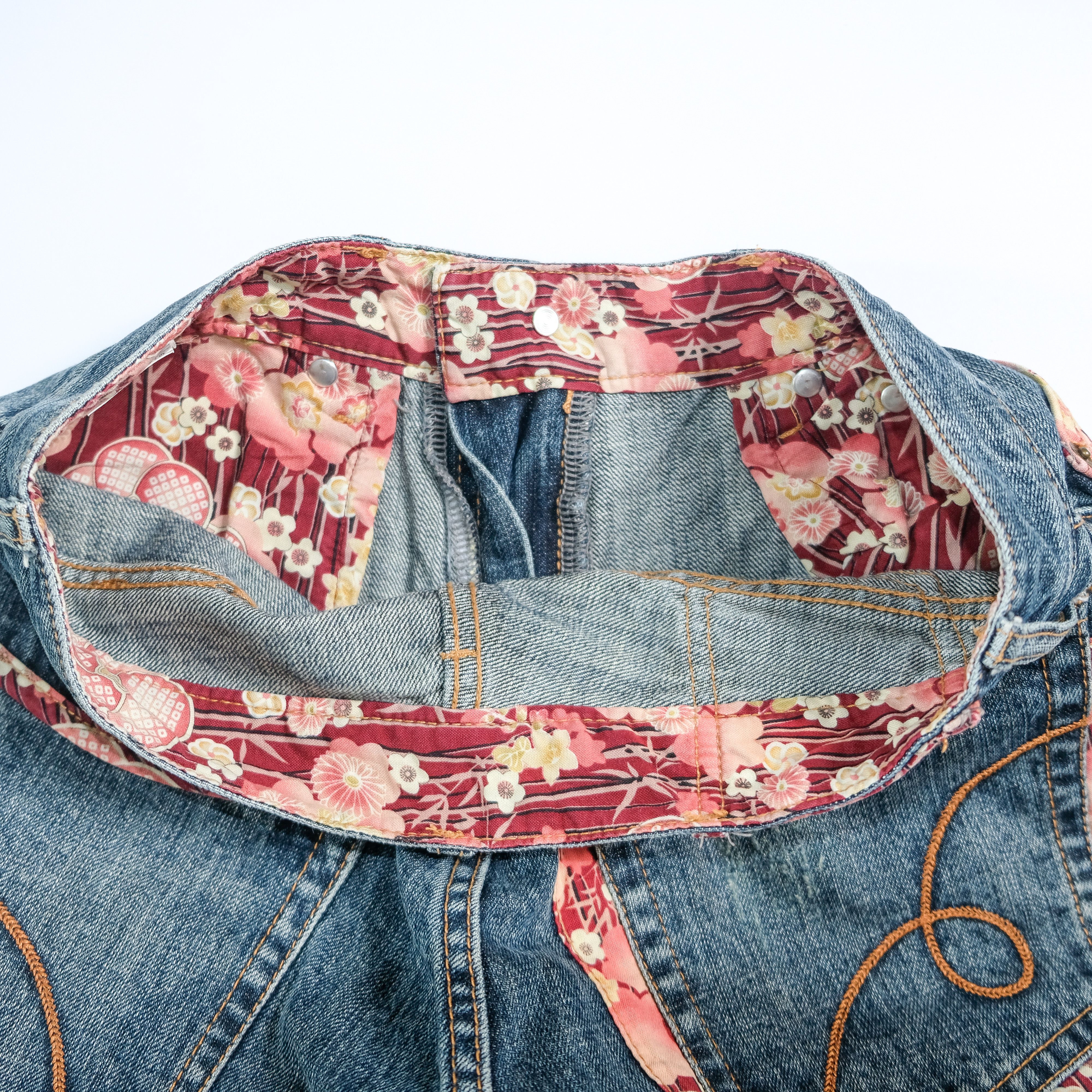 Other Sukarjan embroidered sakura patchwork denim jeans Size US 28 / EU 44 - 2 Thumbnail