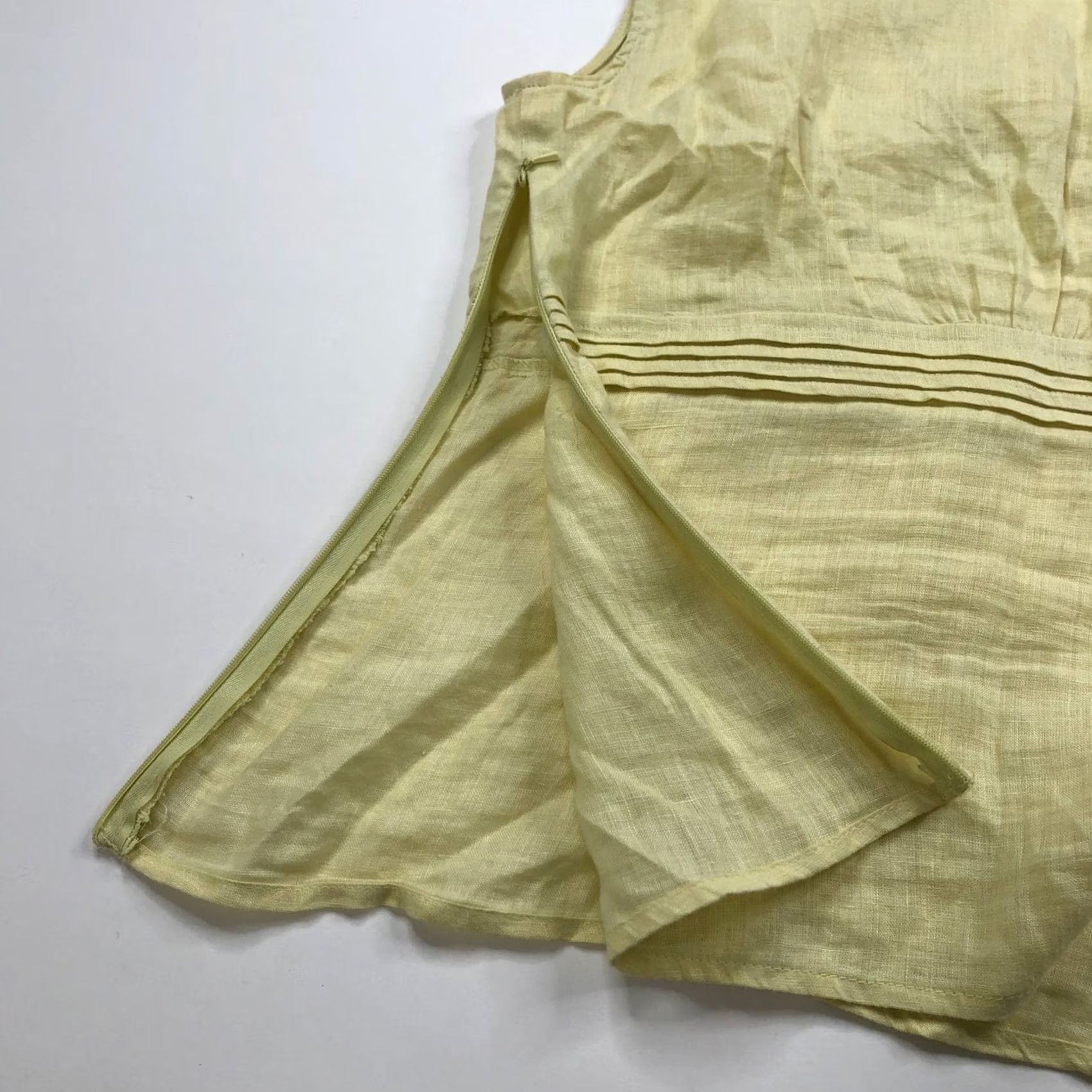 Vintage Saint Tropez West LS 100% Linen Y2K Zip Pullover Top Shirt Blouse Yellow Size L / US 10 / IT 46 - 6 Thumbnail