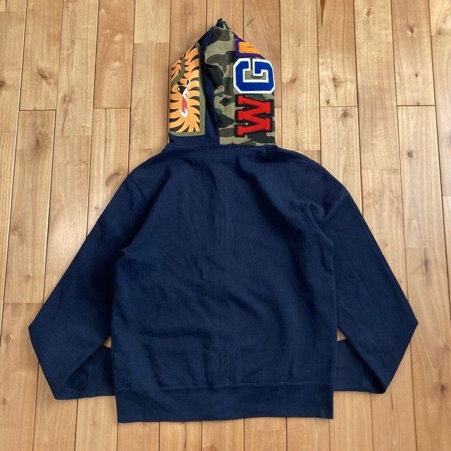 Bape BAPE 1st Camo Green x Navy Shark Full Zip Hoodie APE NIGO Size US M / EU 48-50 / 2 - 2 Thumbnail