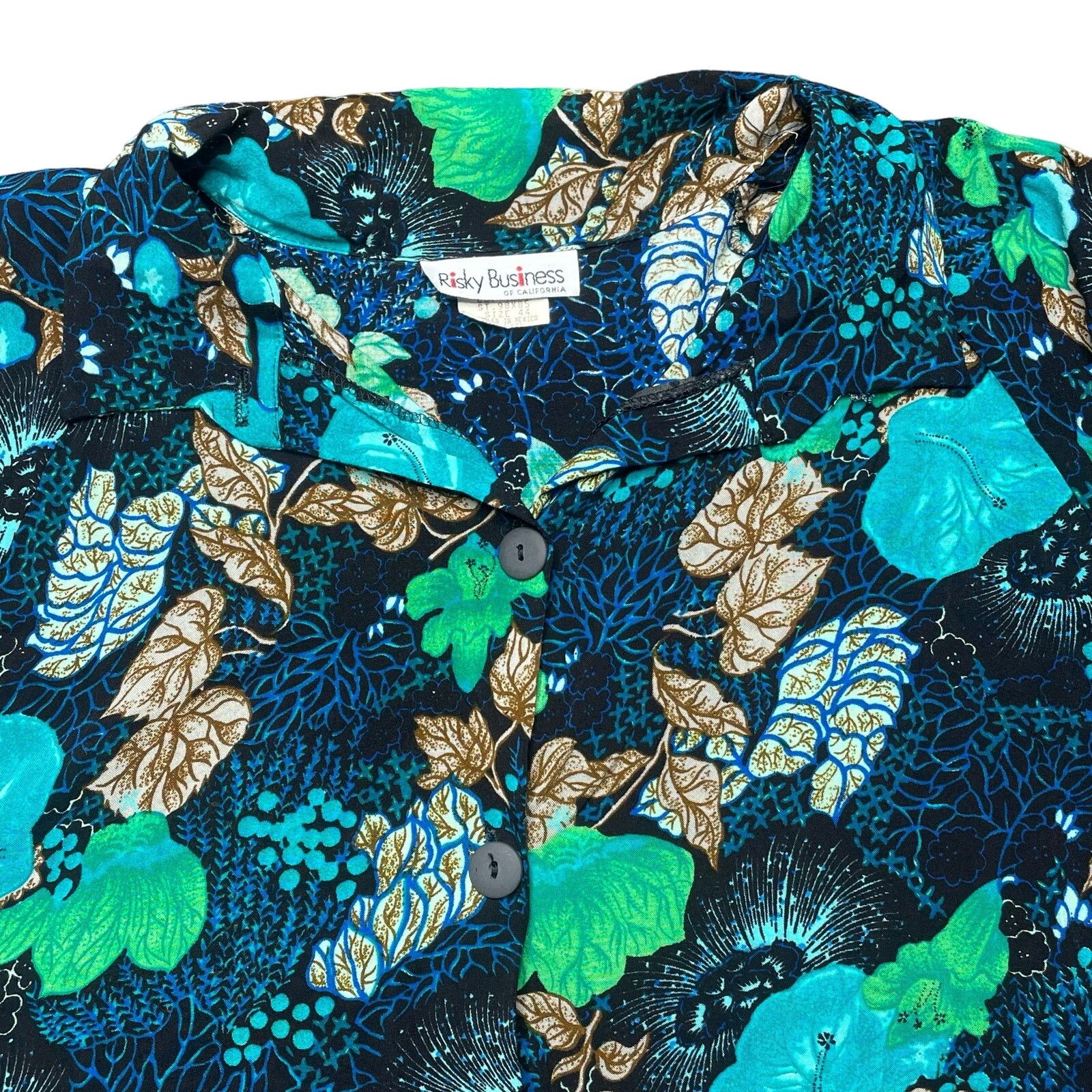 Vintage Vintage Risky Business Rayon Long Button Down Size XL / US 12-14 / IT 48-50 - 7 Thumbnail