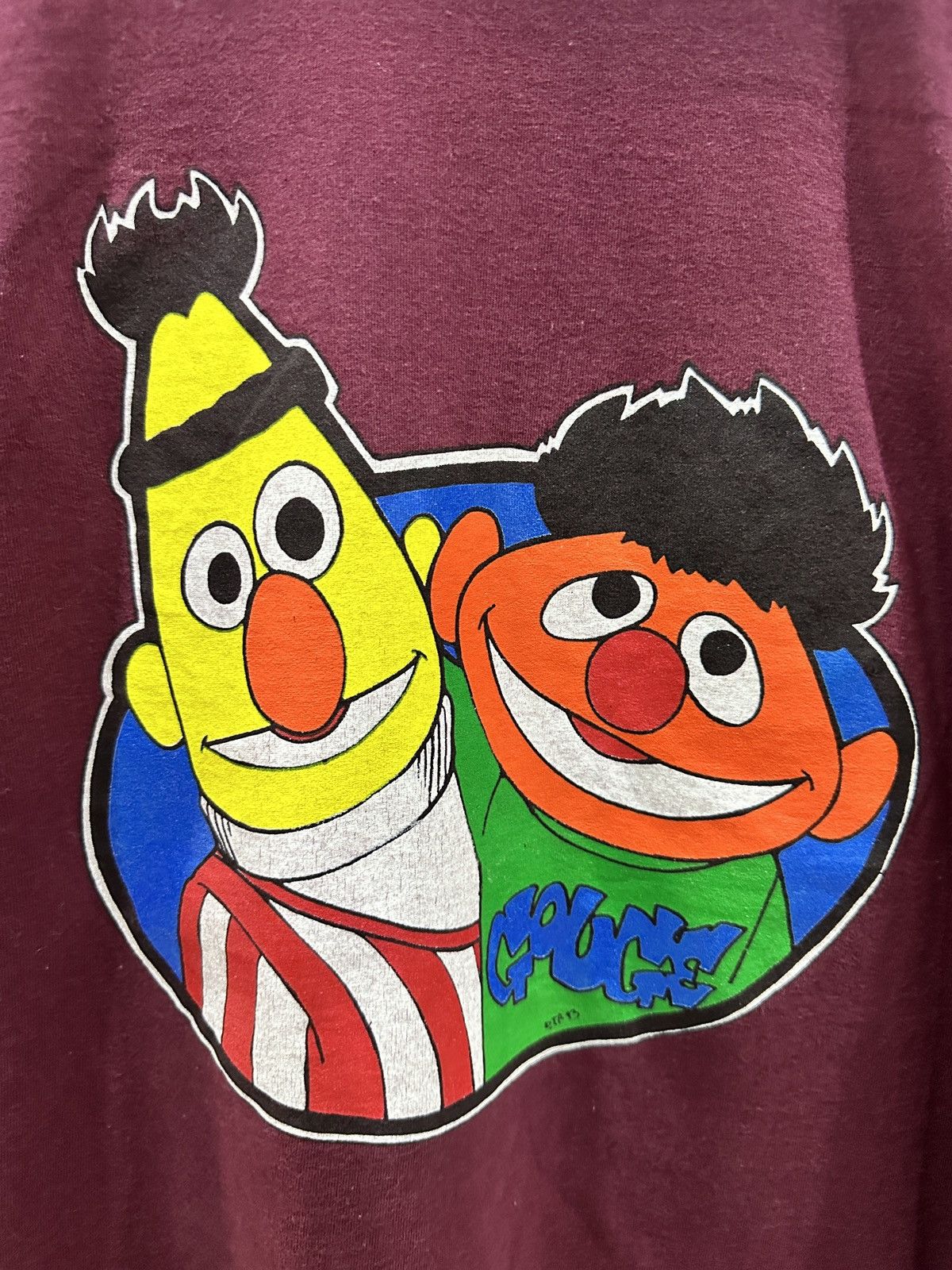 Vintage vintage 90s GOUGE X SESAME STREET mirror print t-shirts Size US L / EU 52-54 / 3 - 3 Thumbnail