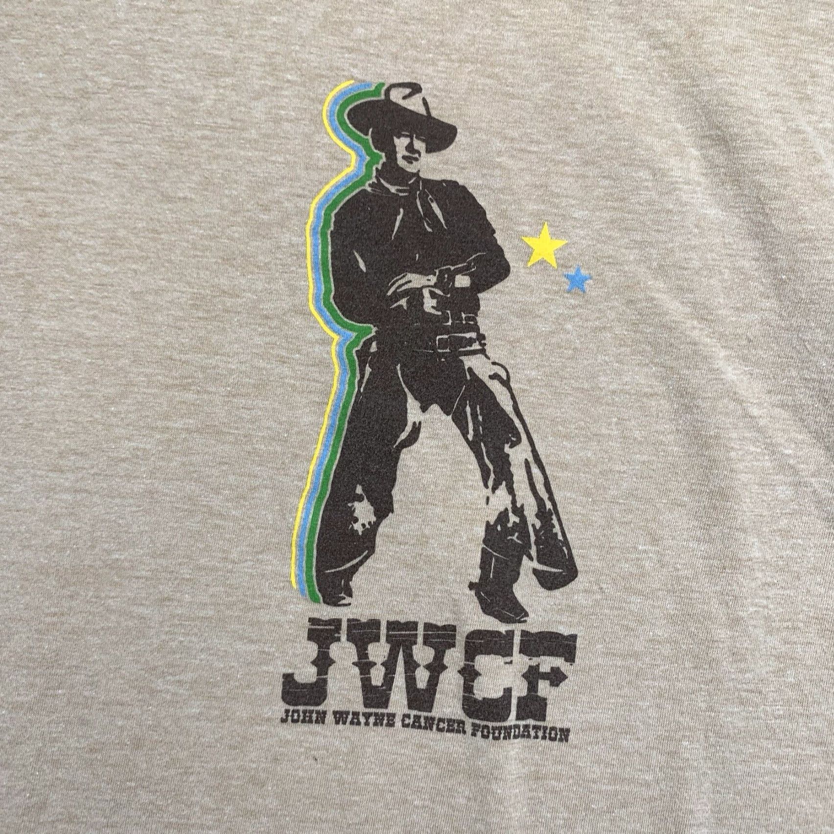 Etro John Wayne Cancer Foundation T Shirt Mens XL Cowboy Graphic Beige Western Logo Crew Neck Easy Care Size US XL / EU 56 / 4 - 2 Thumbnail