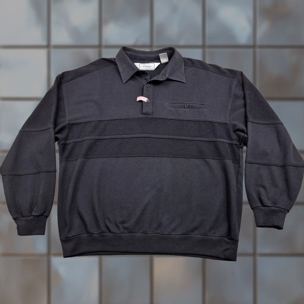 Vintage VINTAGE Classics by Palmland Sweater Polo Shirt Mens XL Gray/Black Knit Pullover Polo Shirt Size US XL / EU 56 / 4 - 1 Thumbnail