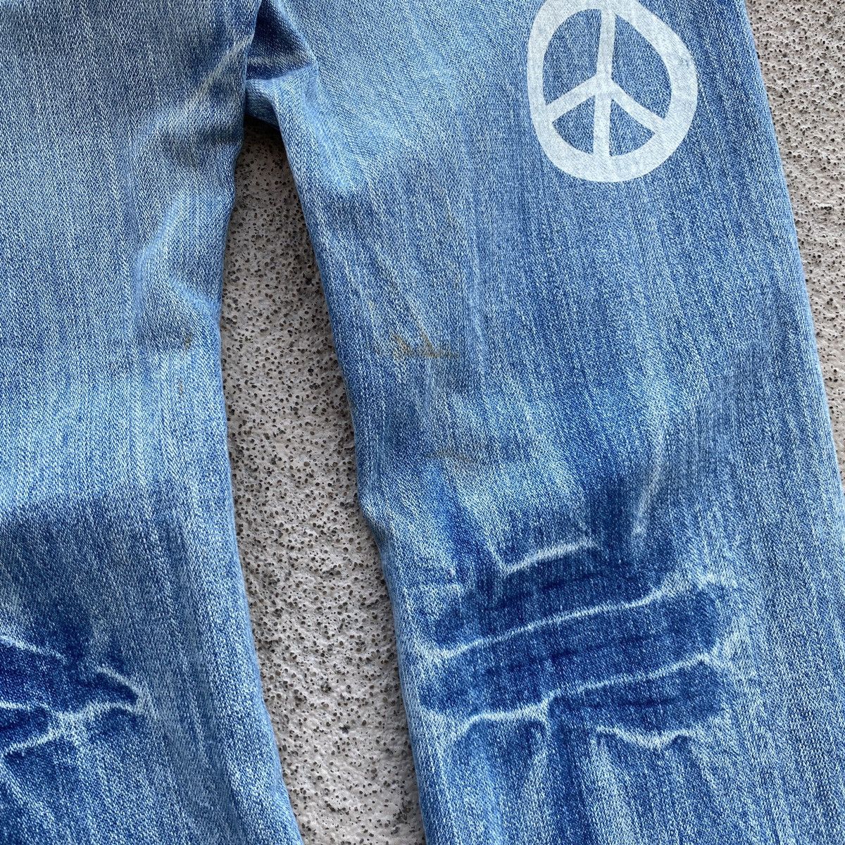 Hysteric Glamour × If Six Was Nine × Japanese Brand PEACE Hippies Japan Big Logo Distressed Jeans Y2K Size US 32 / EU 48 - 13 Thumbnail