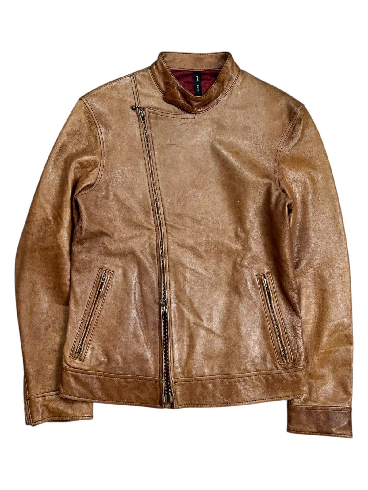 Ekam 2000s Shimokitazawa Ringo asymmetrical leather jacket | Grailed